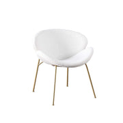 Set of 2 Velvet Barrel Chairs with Gold Metal Legs