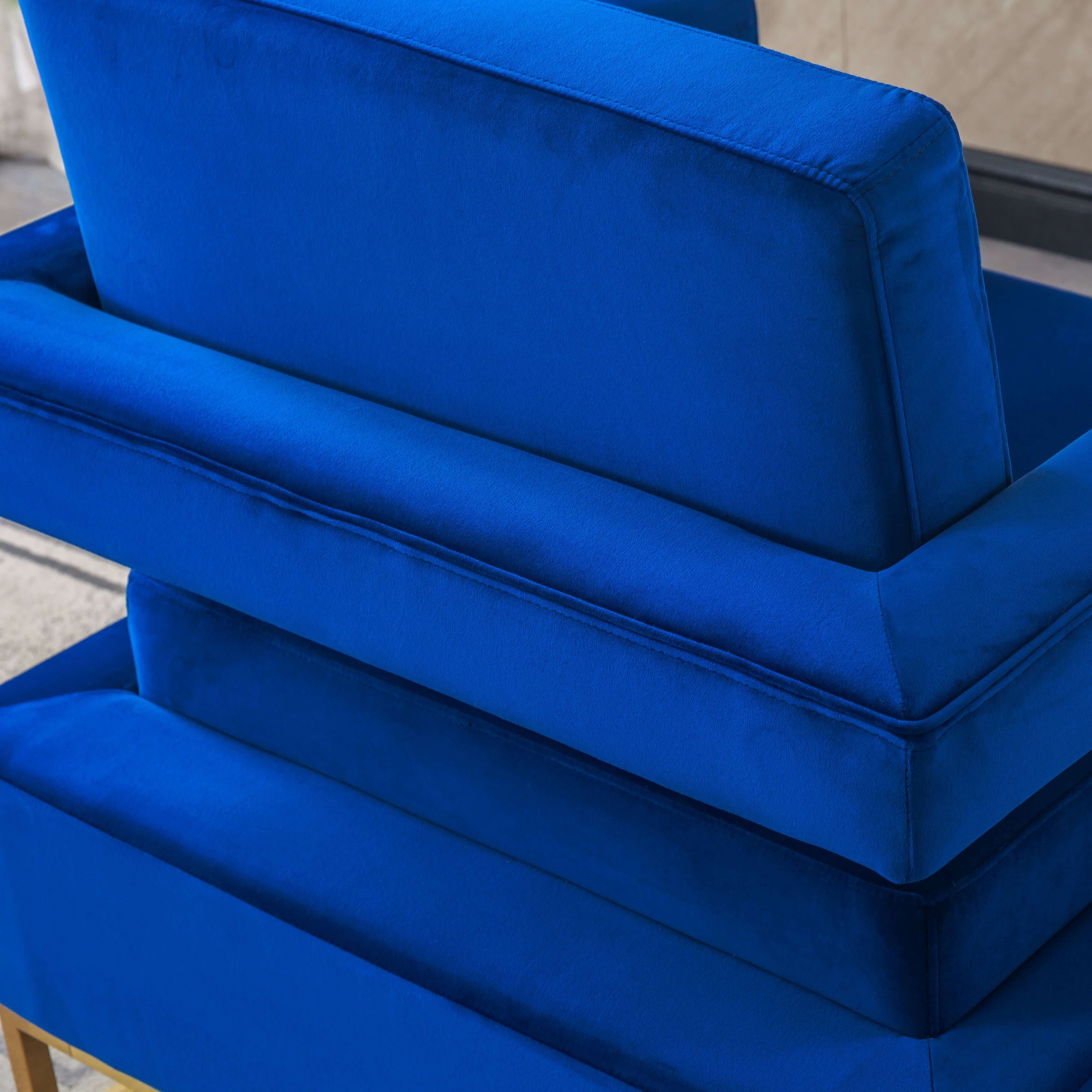 Luxurious Velvet Barrel Chair with Gold Stainless Steel Base