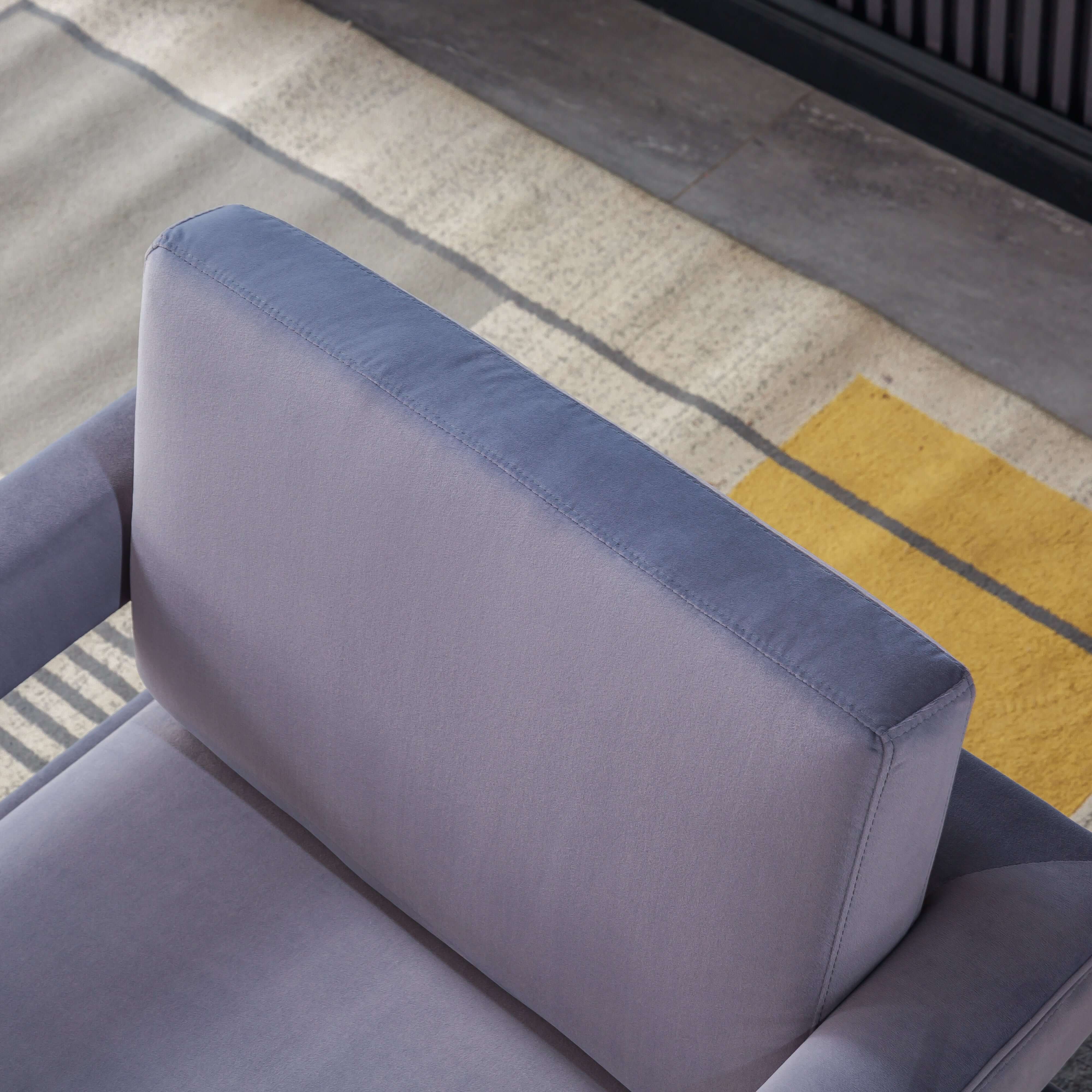 Luxurious Velvet Barrel Chair with Gold Stainless Steel Base