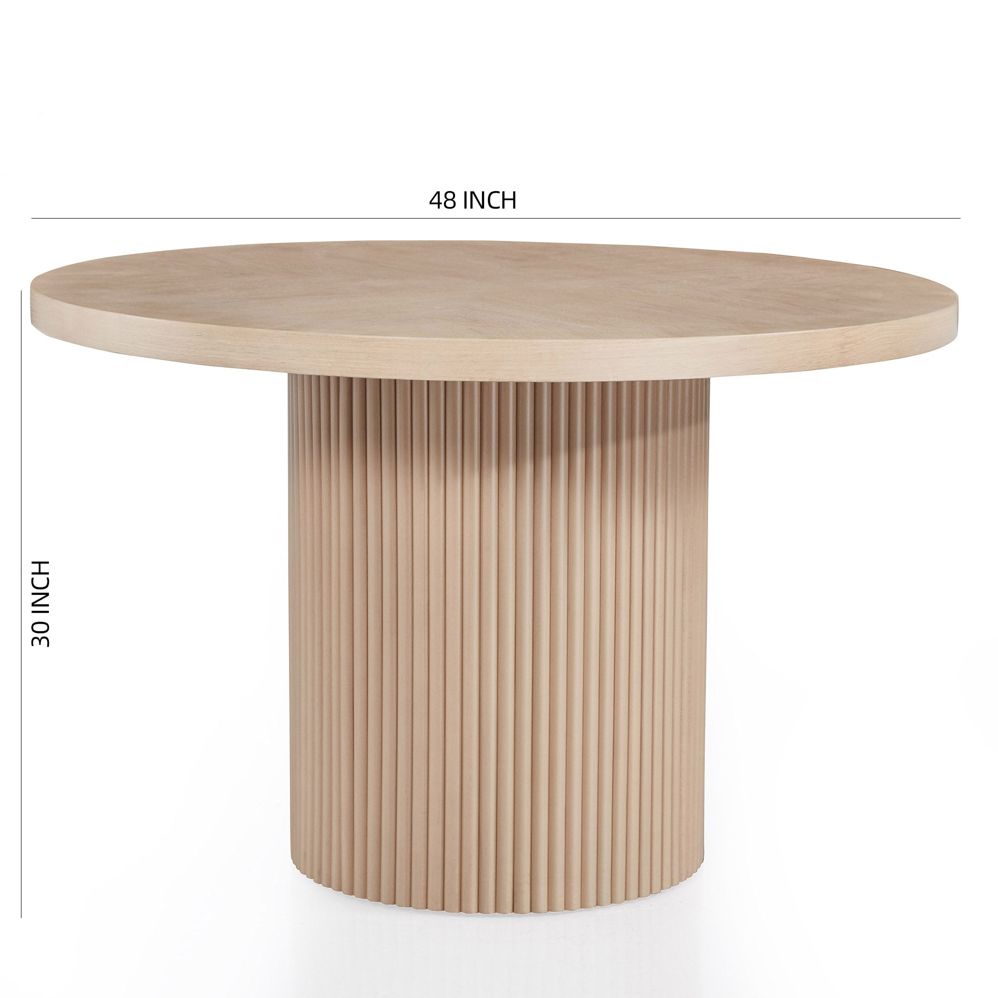 Oak Veneer Round Dining Table