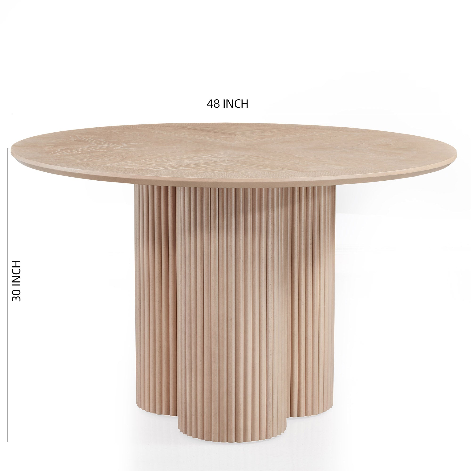 Oak Veneer Round Dining Table
