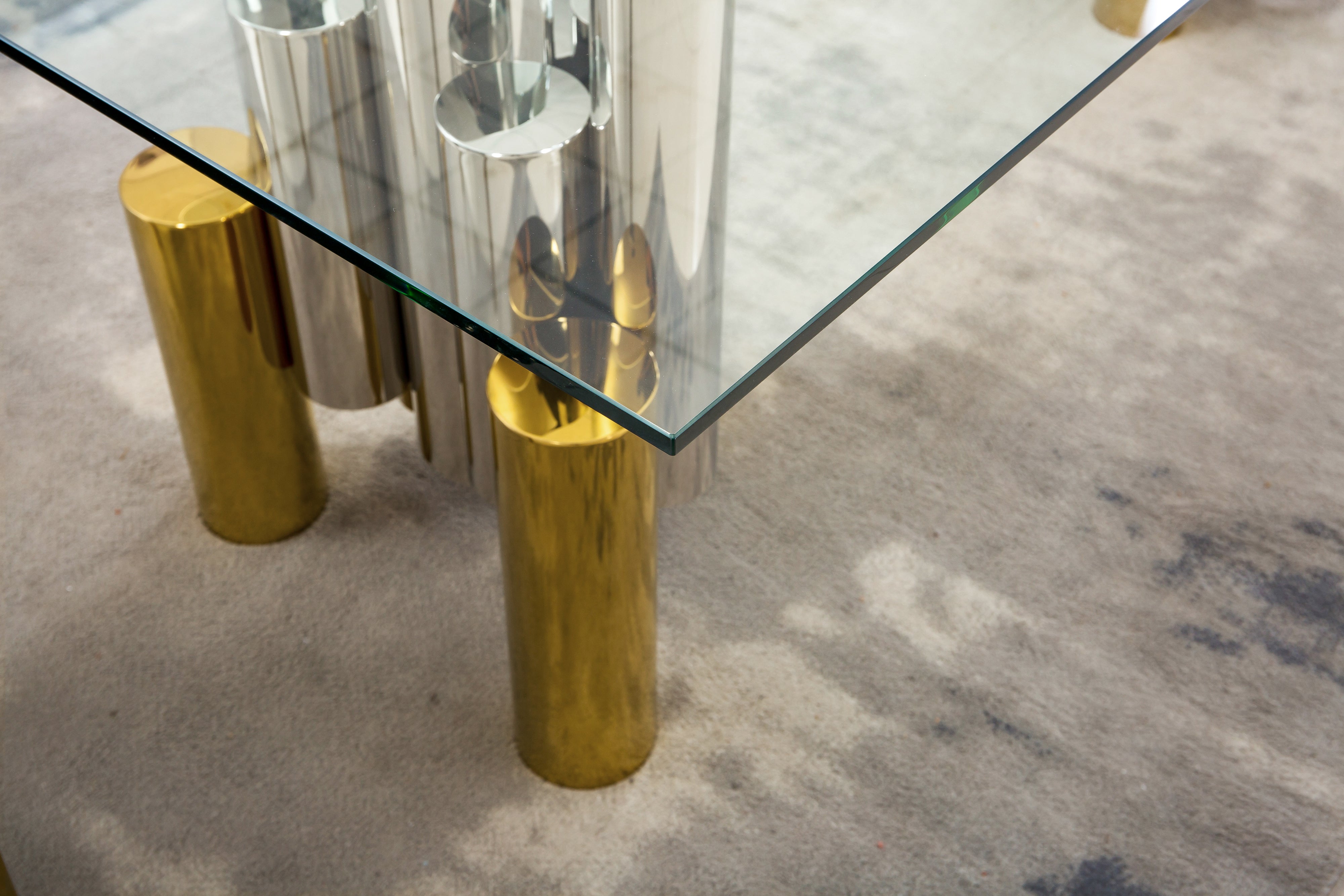 Rectangular Dining Table with 12mm Clear Tempered Glass