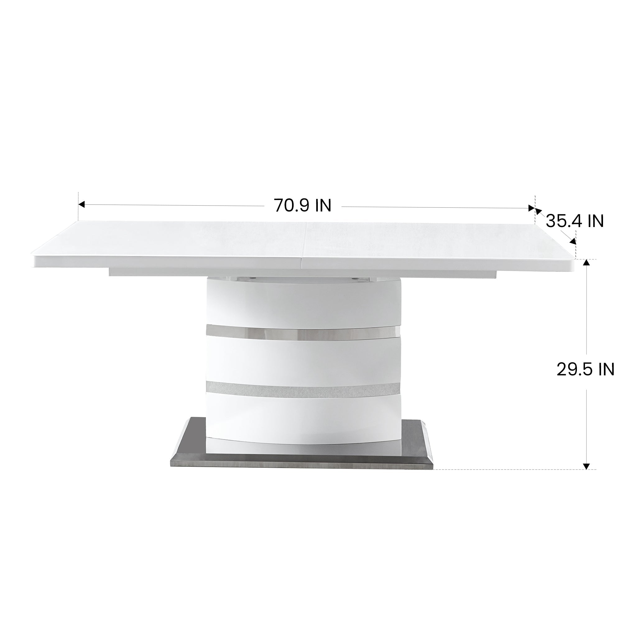 Extendable Printed Marble Top Dining Table