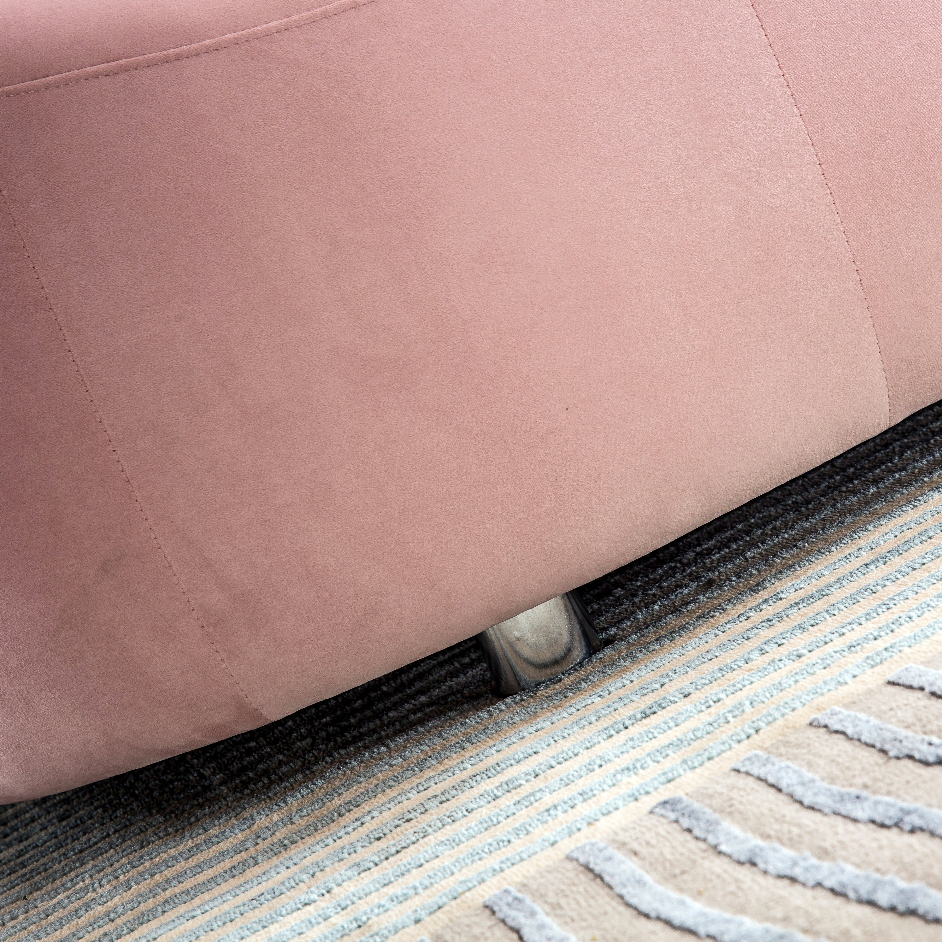 Luxurious Pink Velvet Sofa