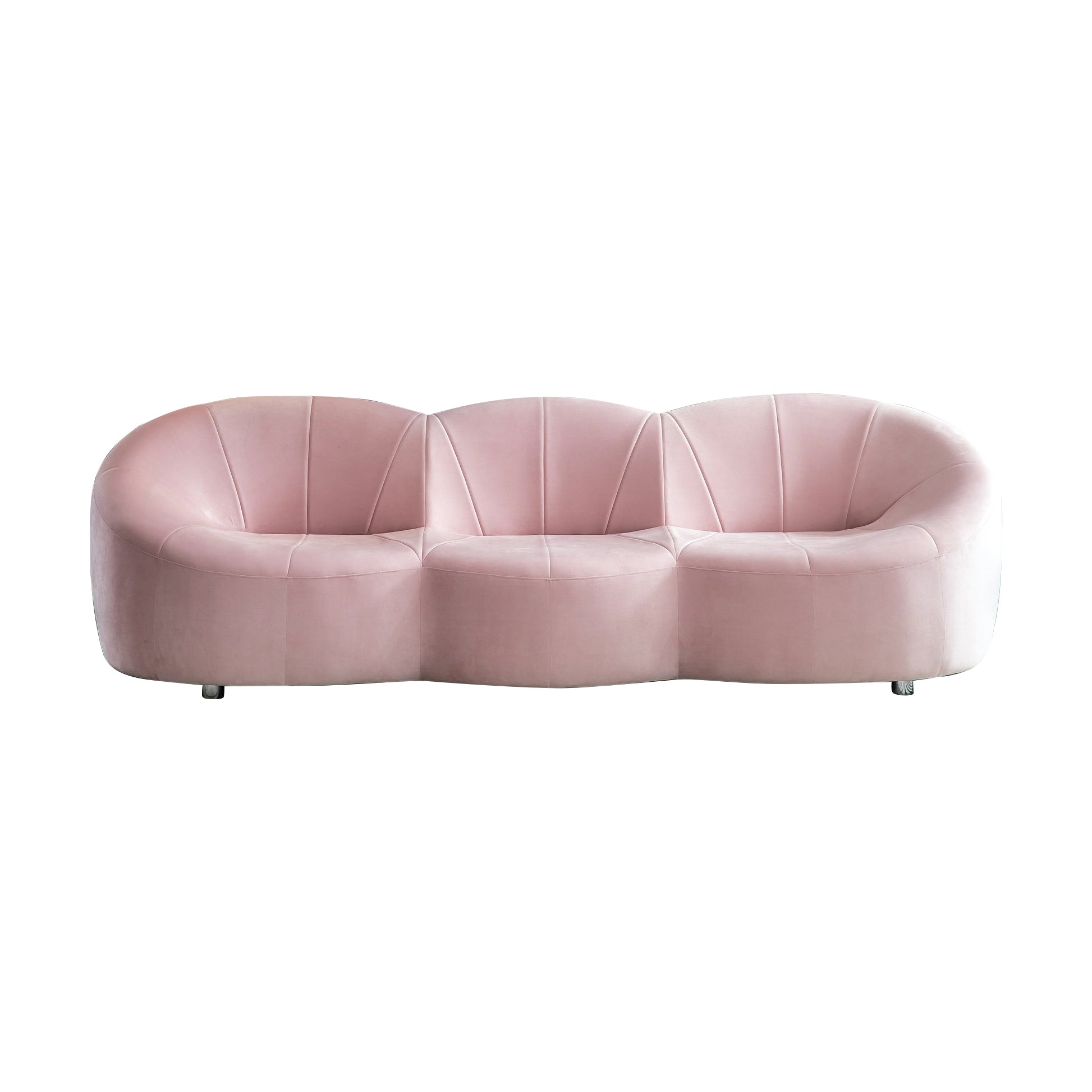 Luxurious Pink Velvet Sofa