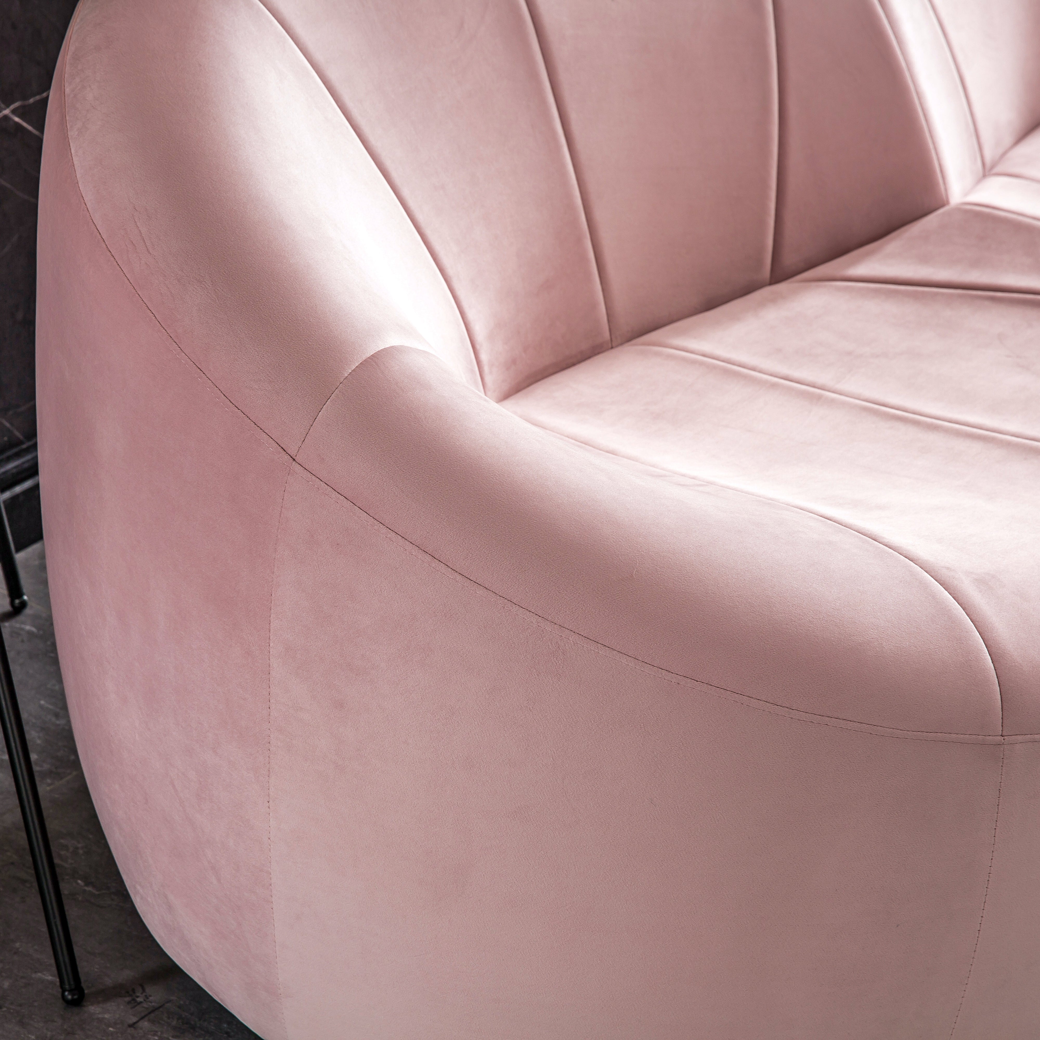 Luxurious Pink Velvet Sofa