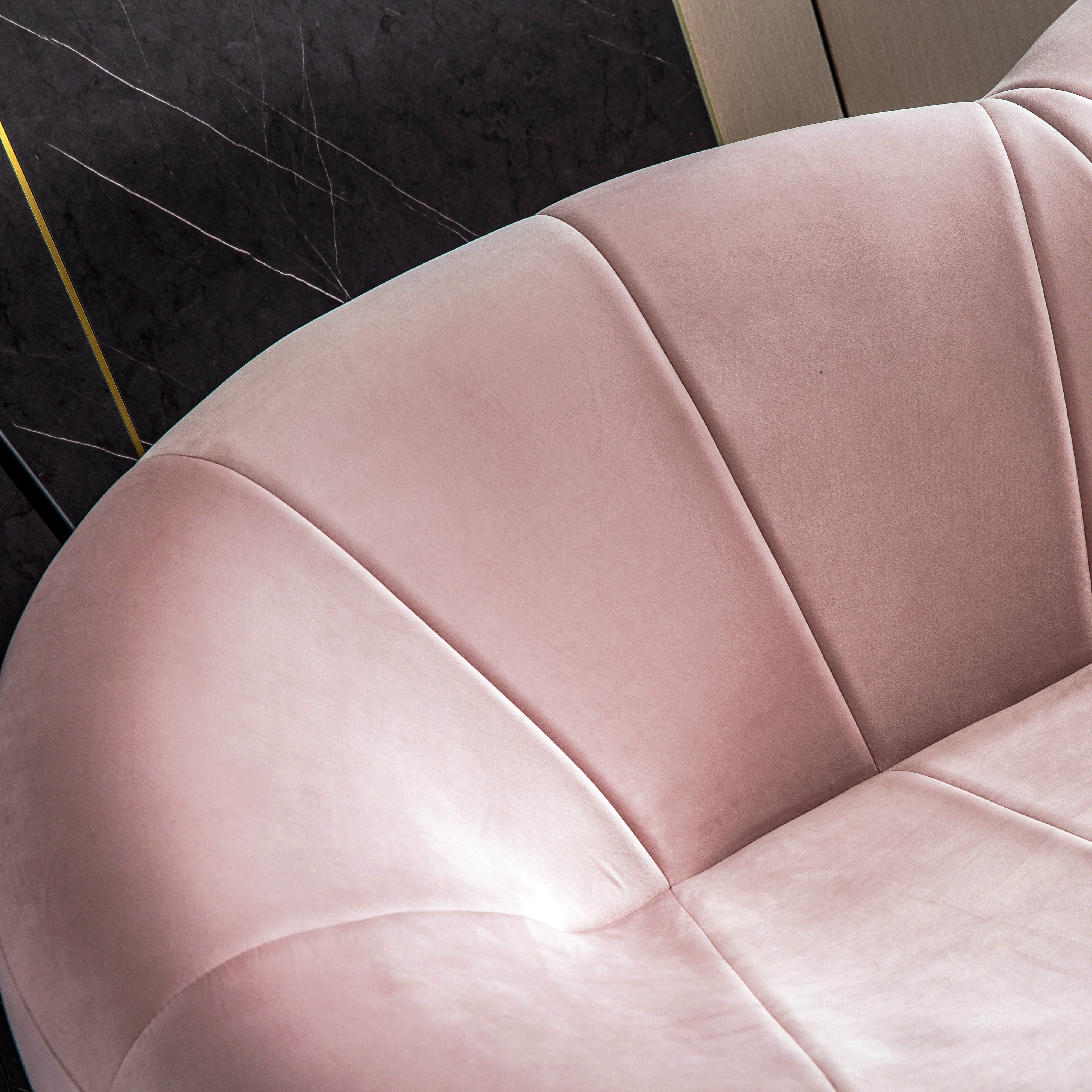 Luxurious Pink Velvet Sofa