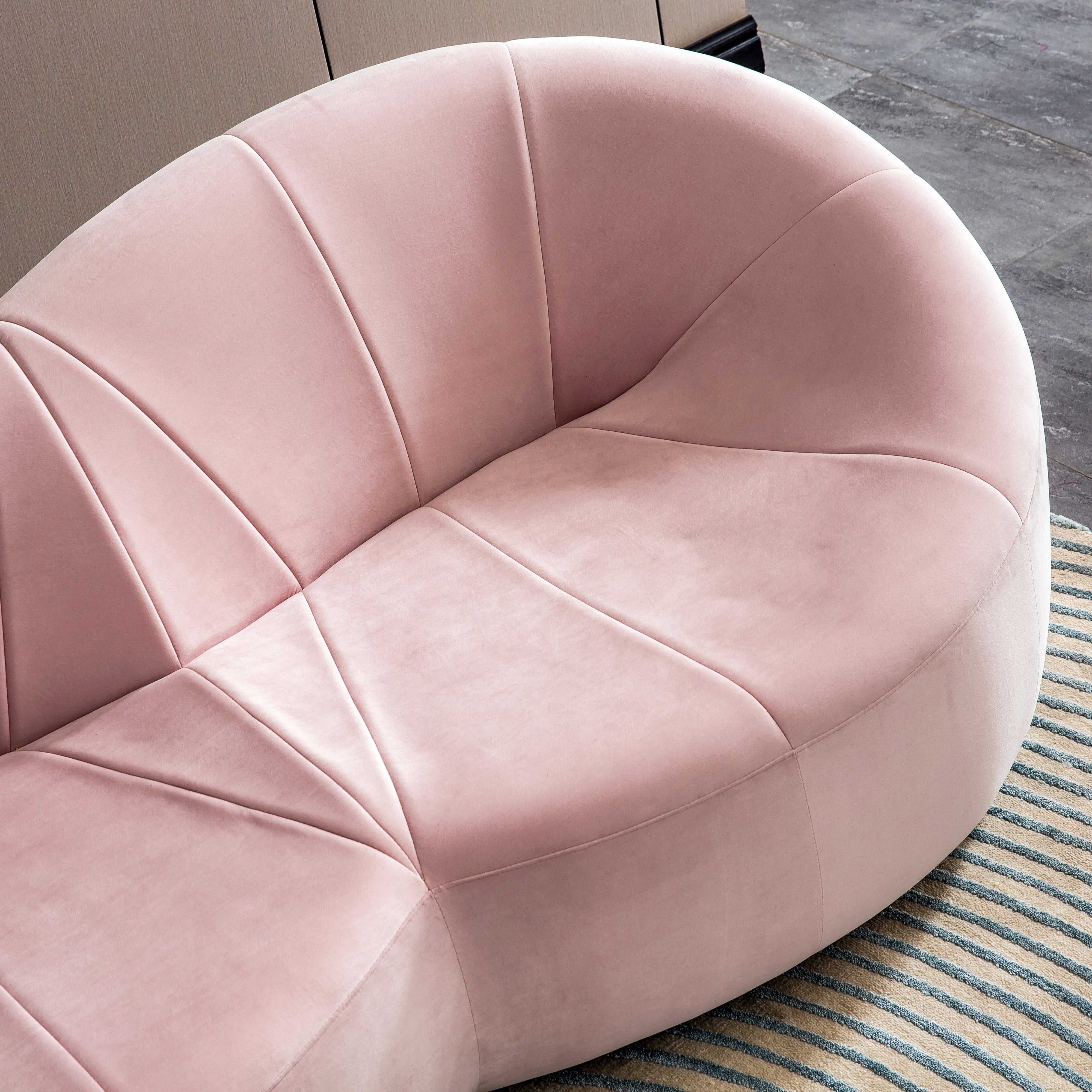 Luxurious Pink Velvet Sofa