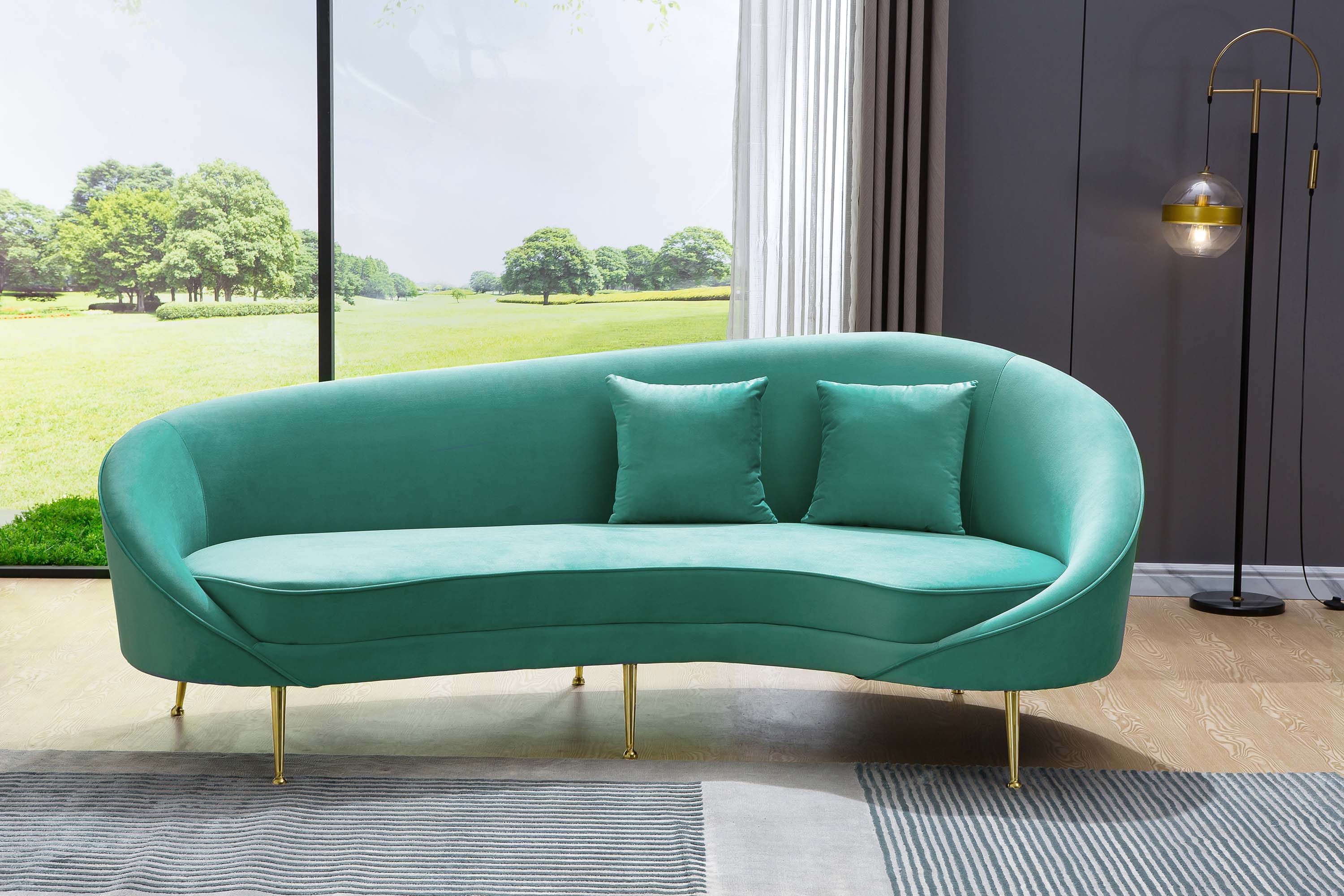 Luxurious Velvet Sofa with Solid Wood Structure