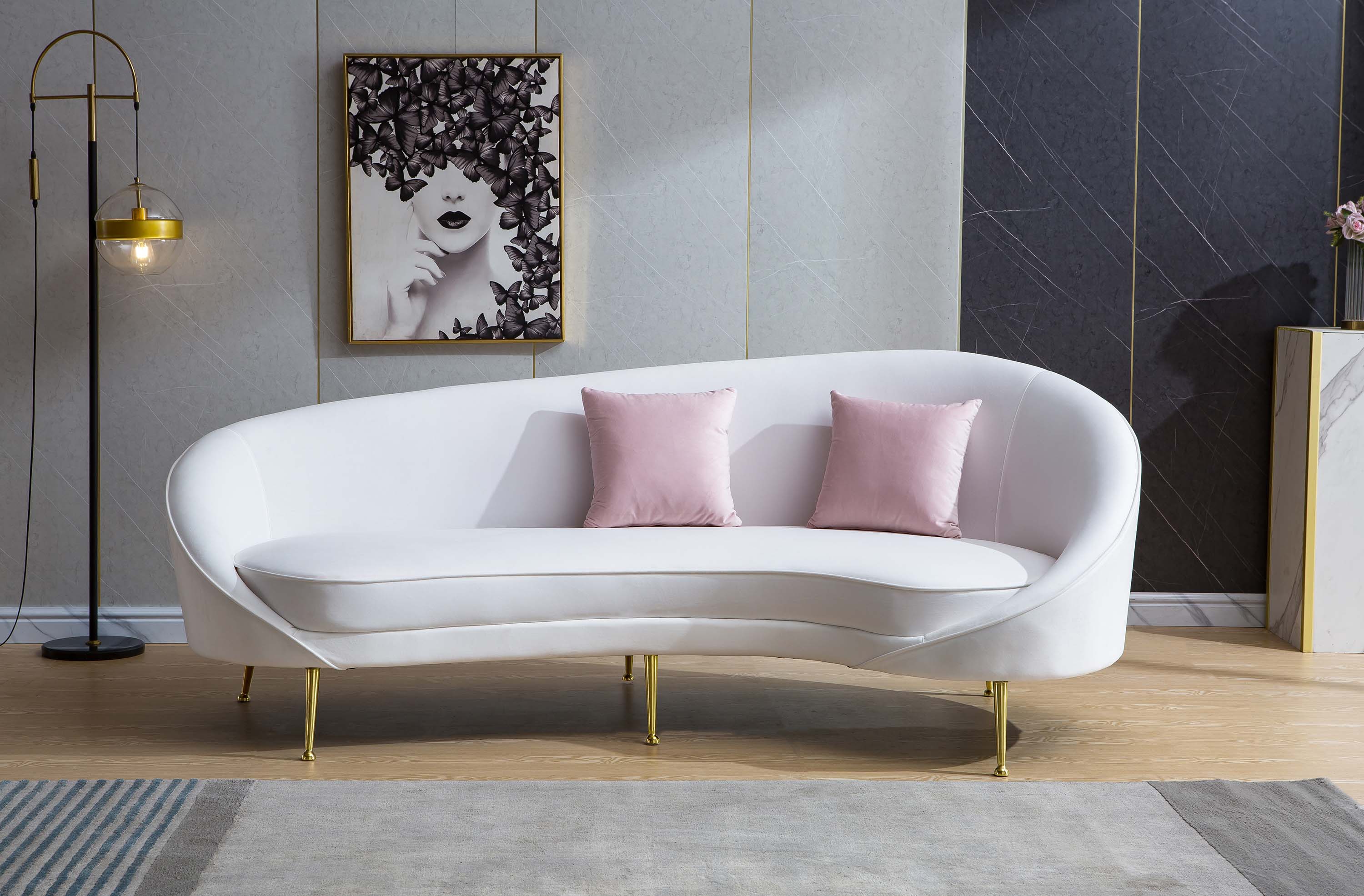 Luxurious Velvet Sofa with Solid Wood Structure