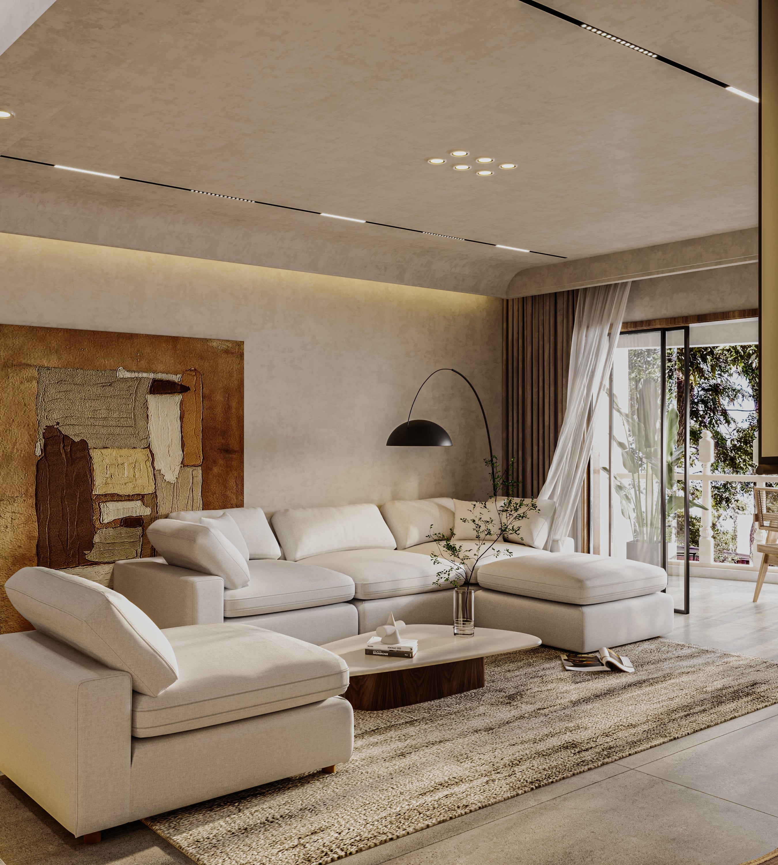 Modular Sofa - Versatile DIY Set with Linen, Viscose, and Polyester Upholstery