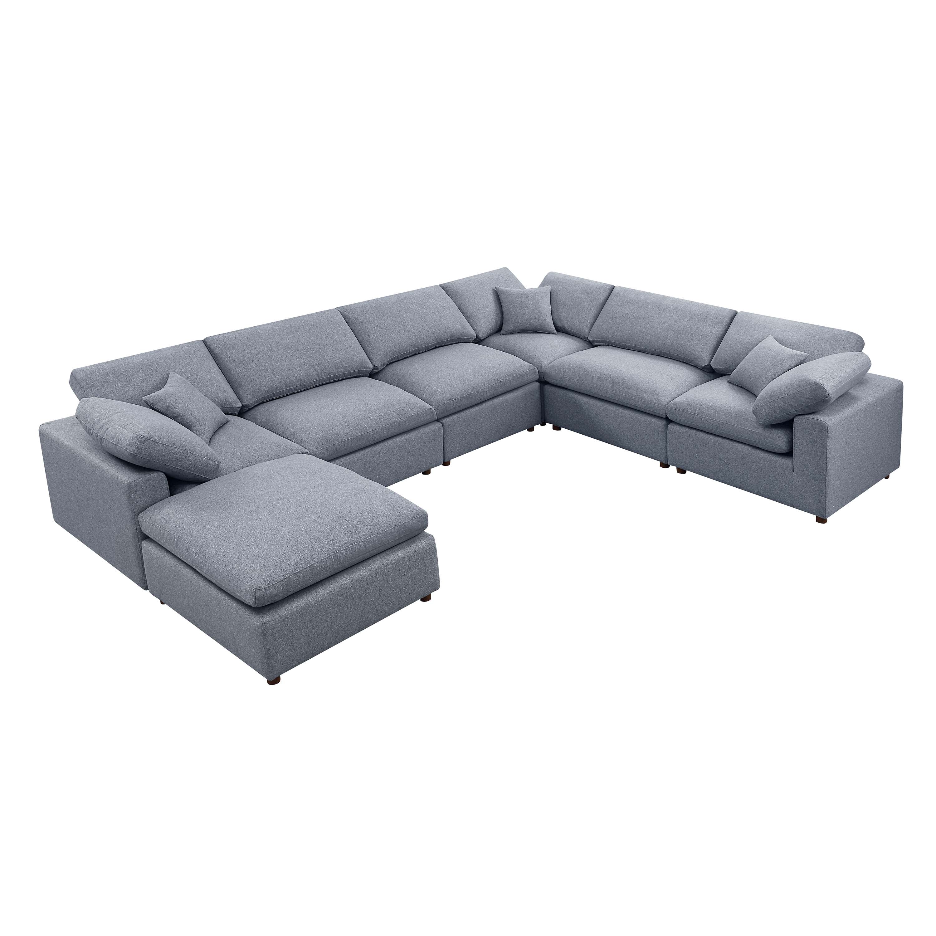 Modular Sofa - Versatile DIY Set with Linen, Viscose, and Polyester Upholstery