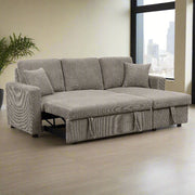 Corduroy Fabric Storage Chaise with Wheels
