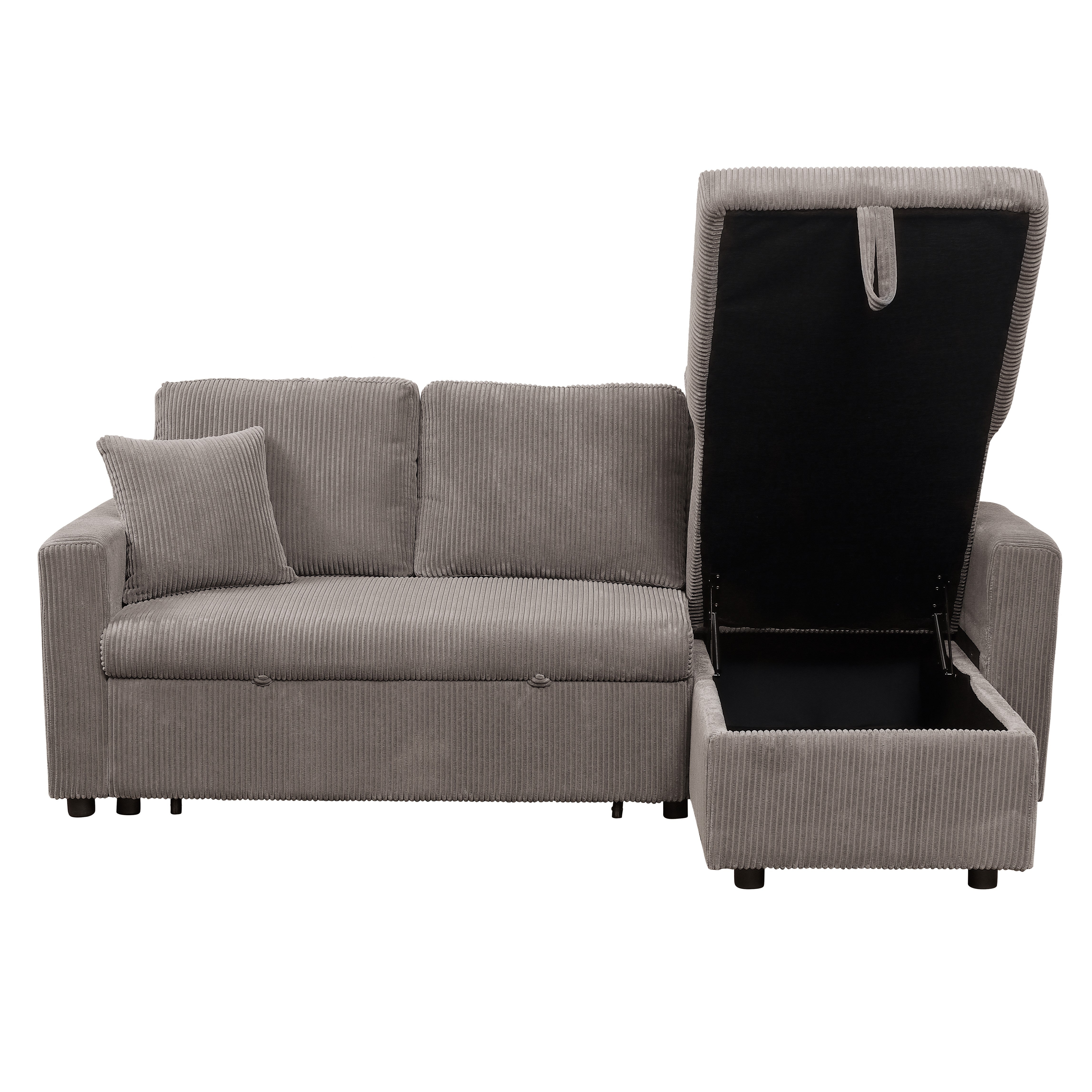 Corduroy Fabric Storage Chaise with Wheels