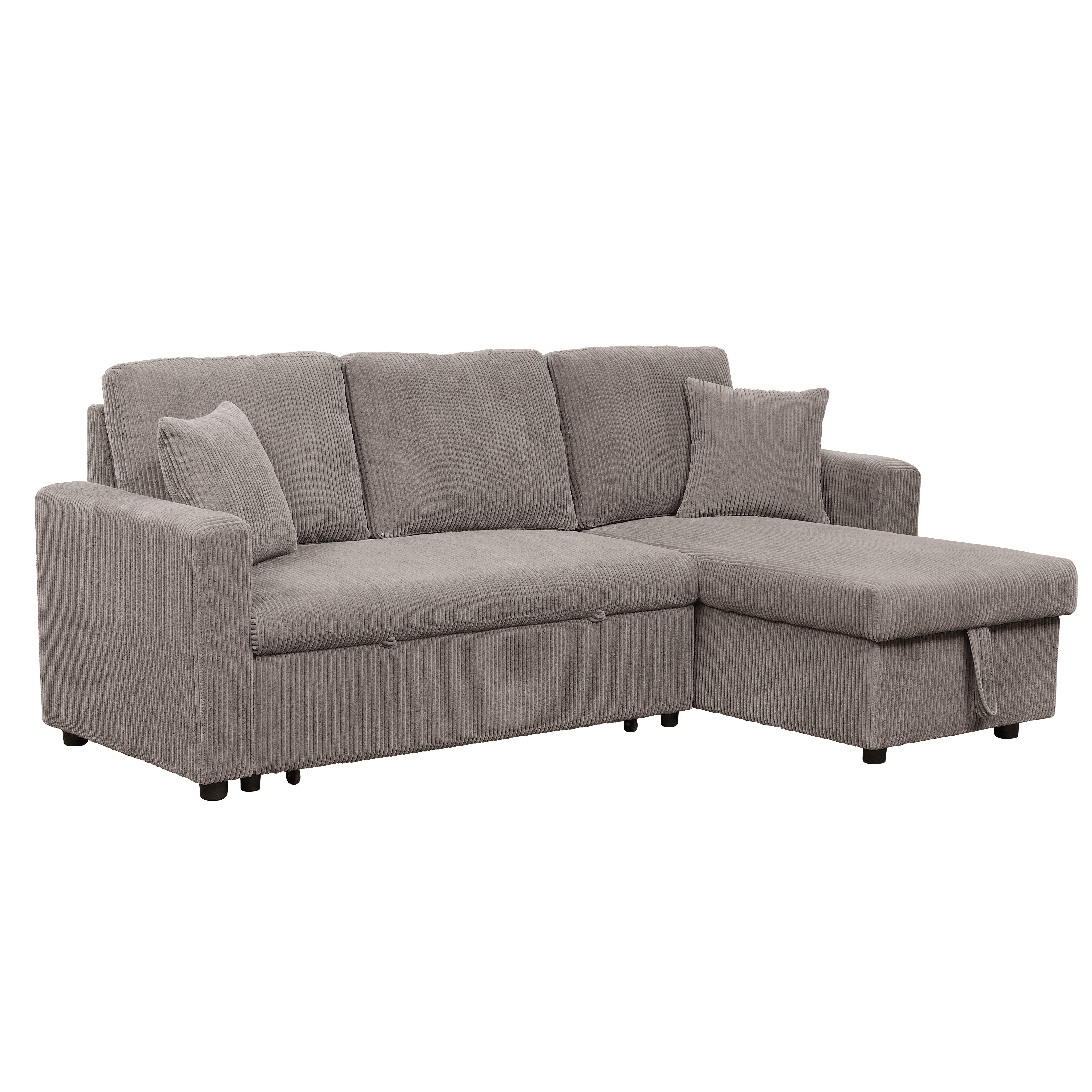 Corduroy Fabric Storage Chaise with Wheels