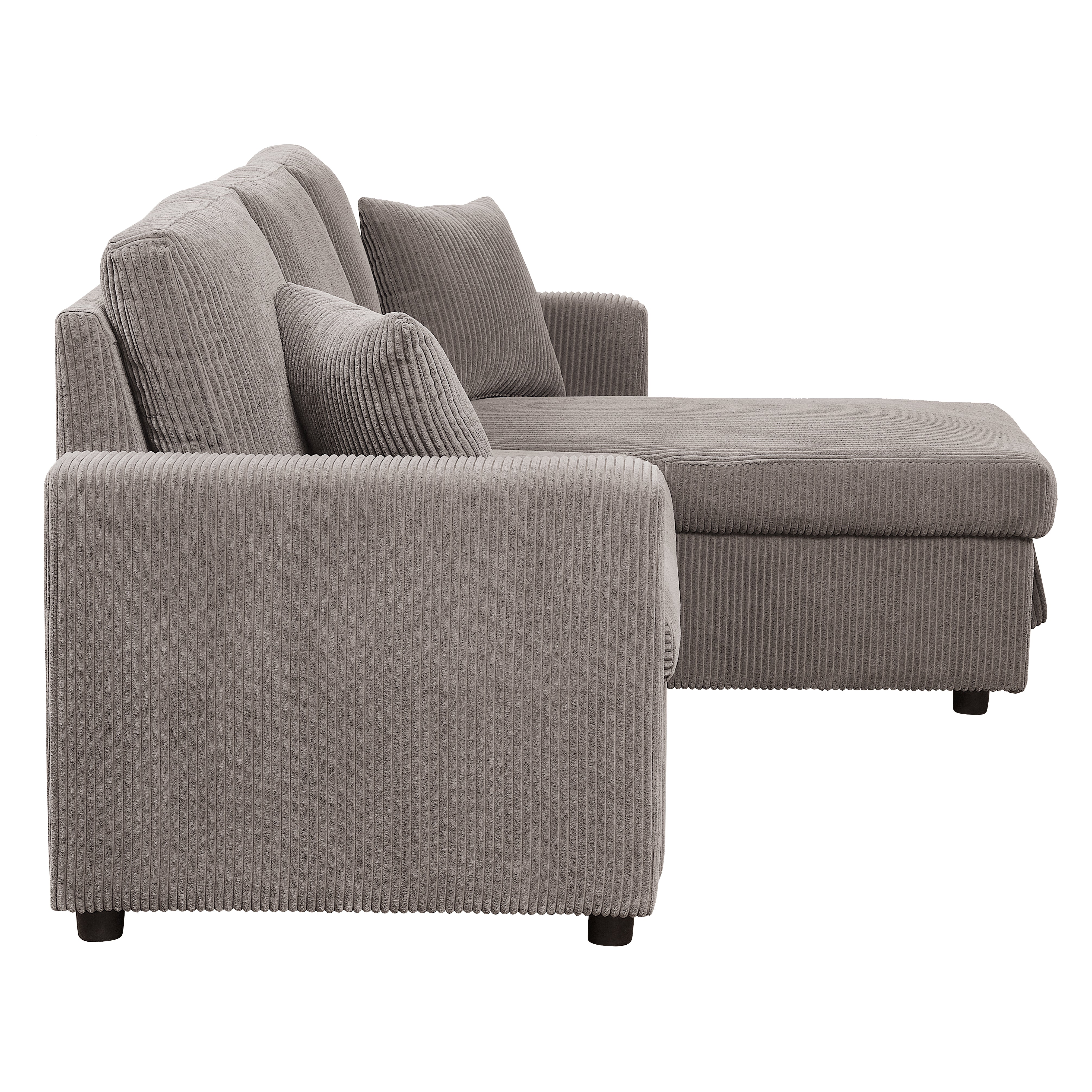 Corduroy Fabric Storage Chaise with Wheels