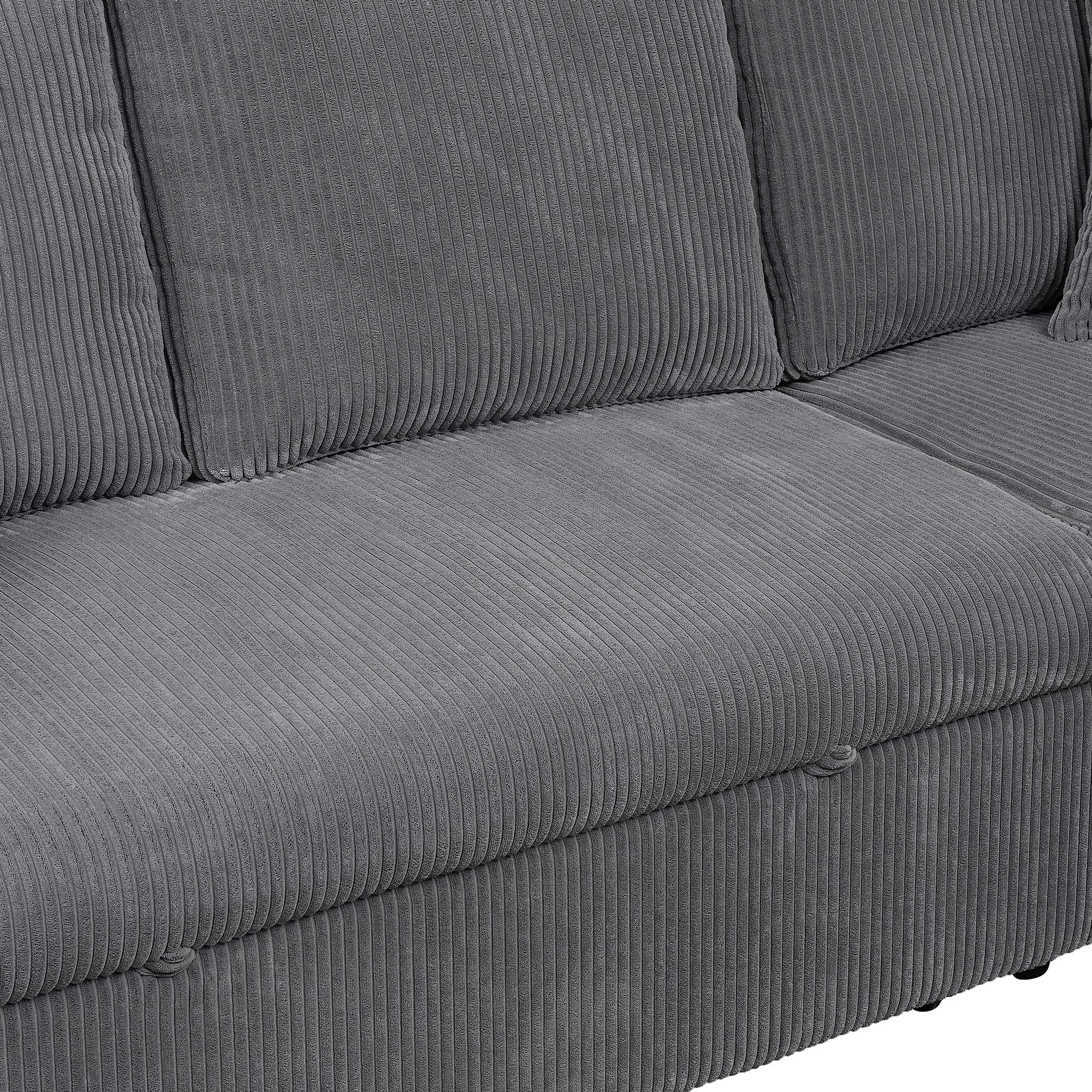 Corduroy Fabric Storage Chaise with Wheels