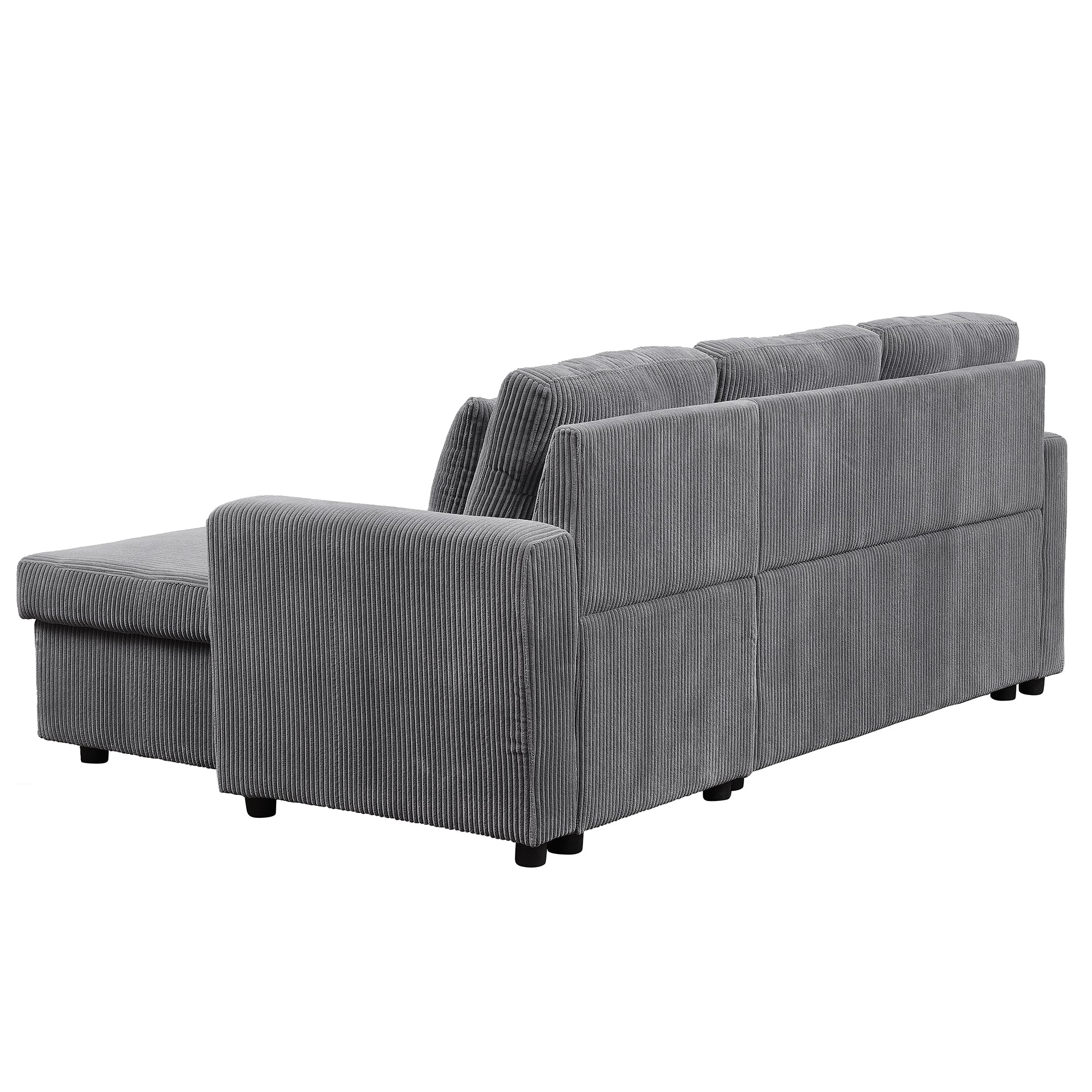 Corduroy Fabric Storage Chaise with Wheels