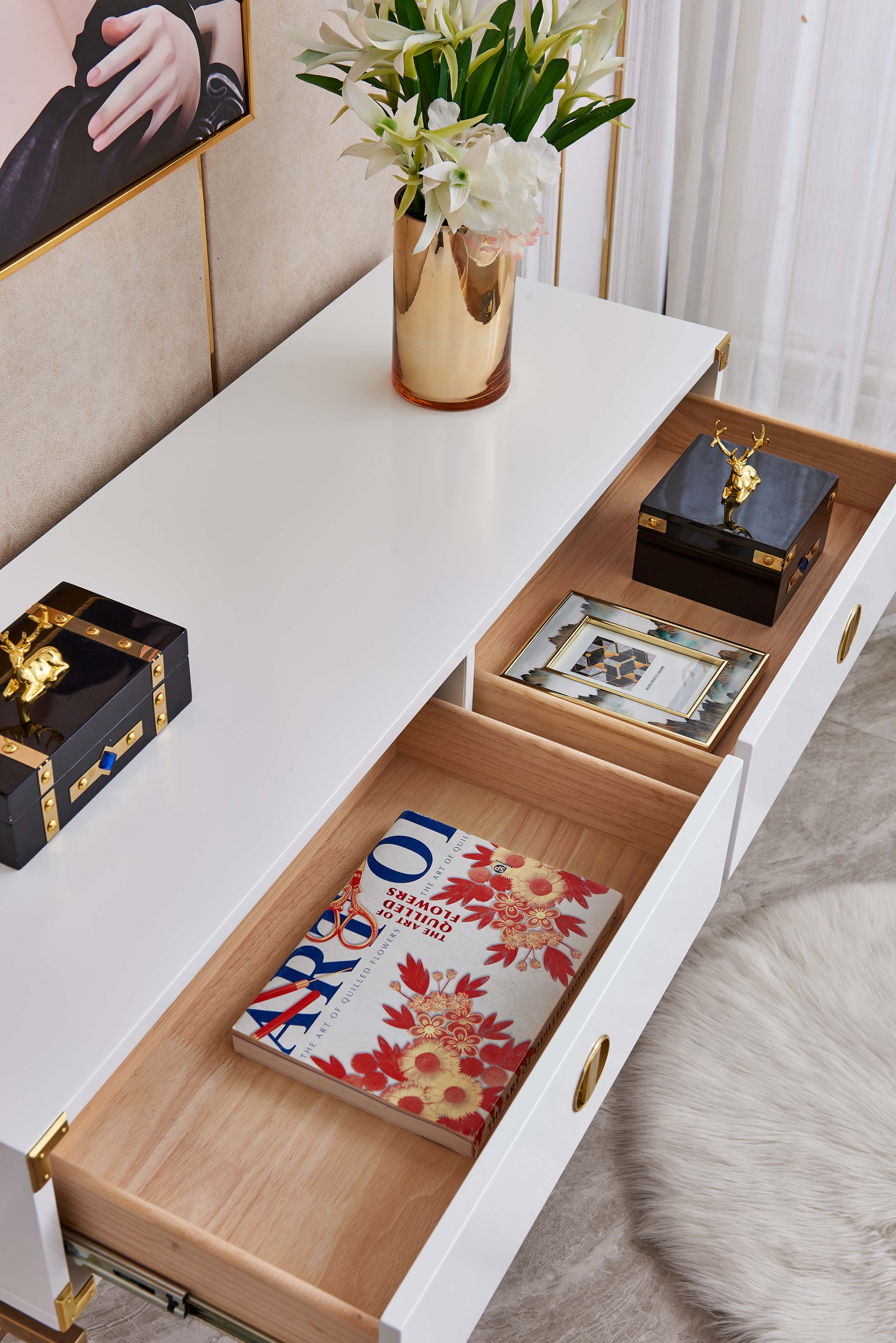 Sleek White MDF Console Table