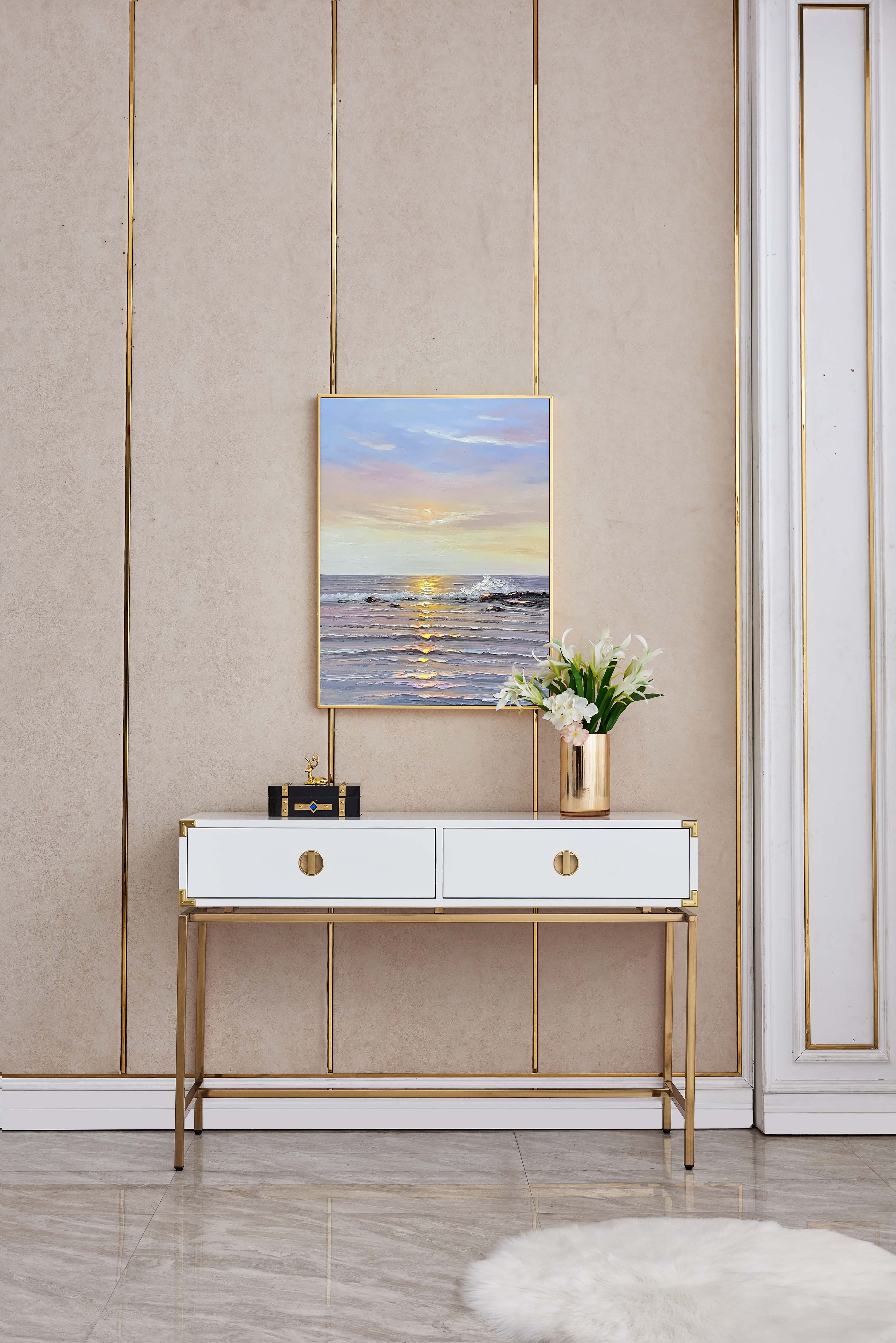 Sleek White MDF Console Table