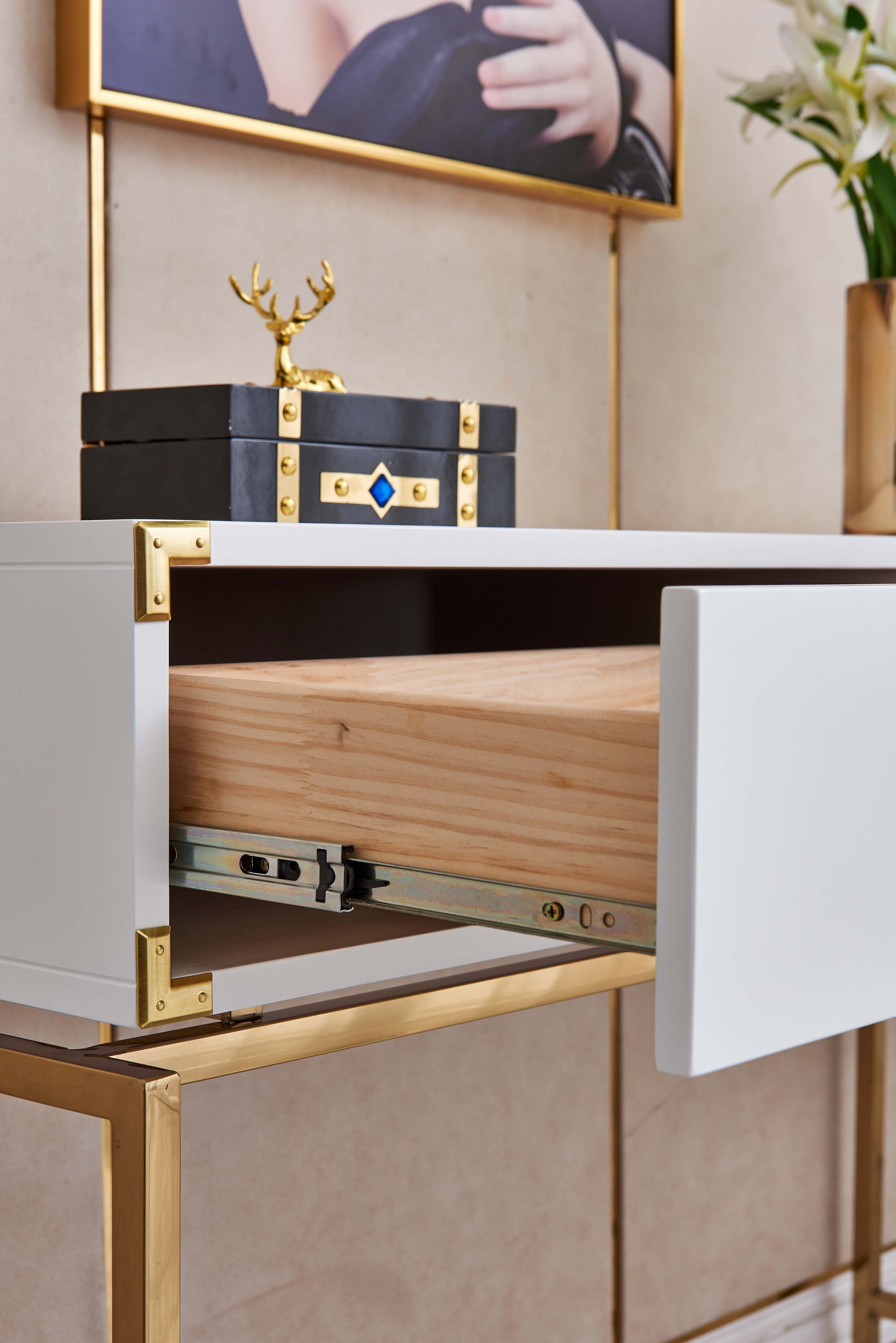 Sleek White MDF Console Table