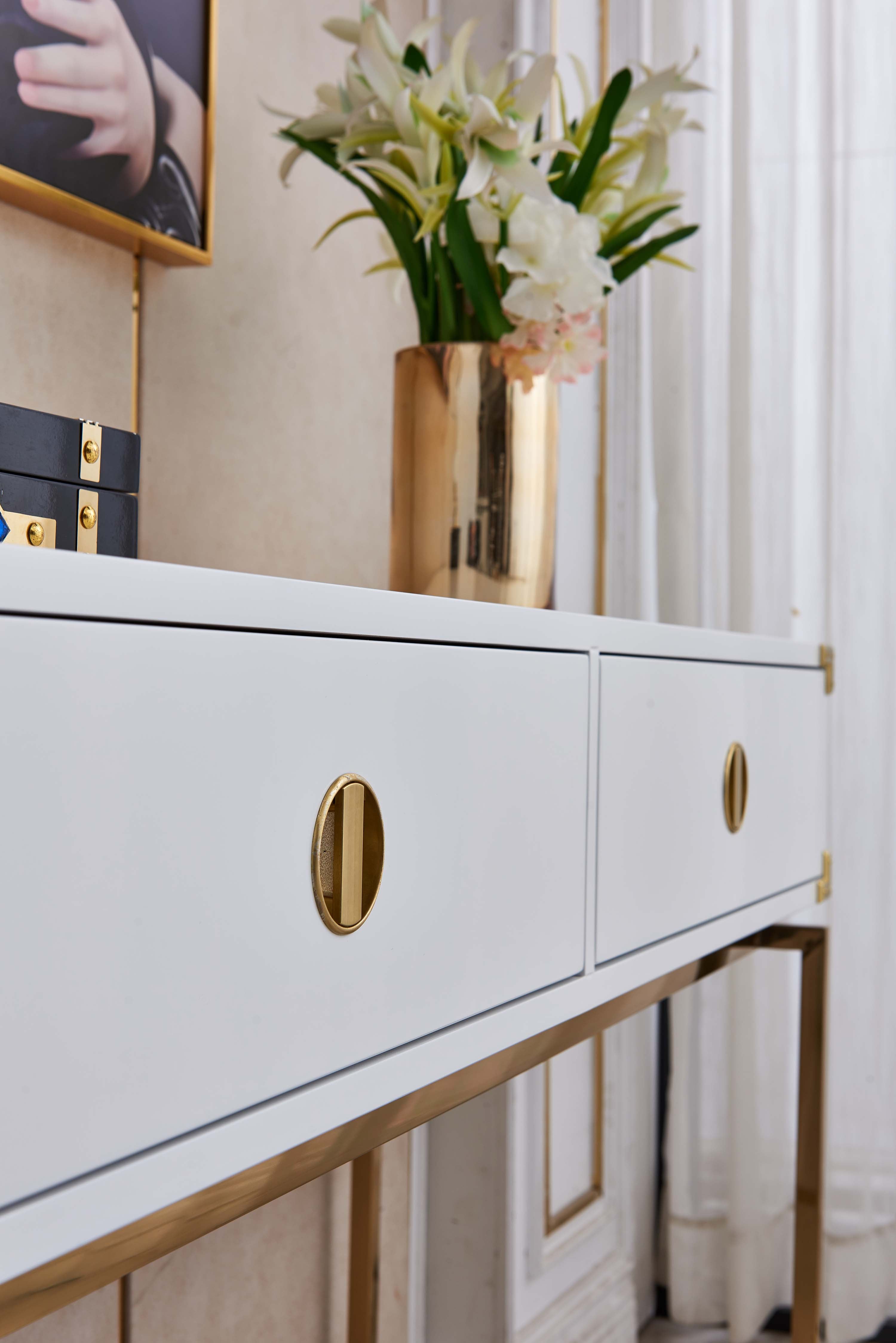 Sleek White MDF Console Table