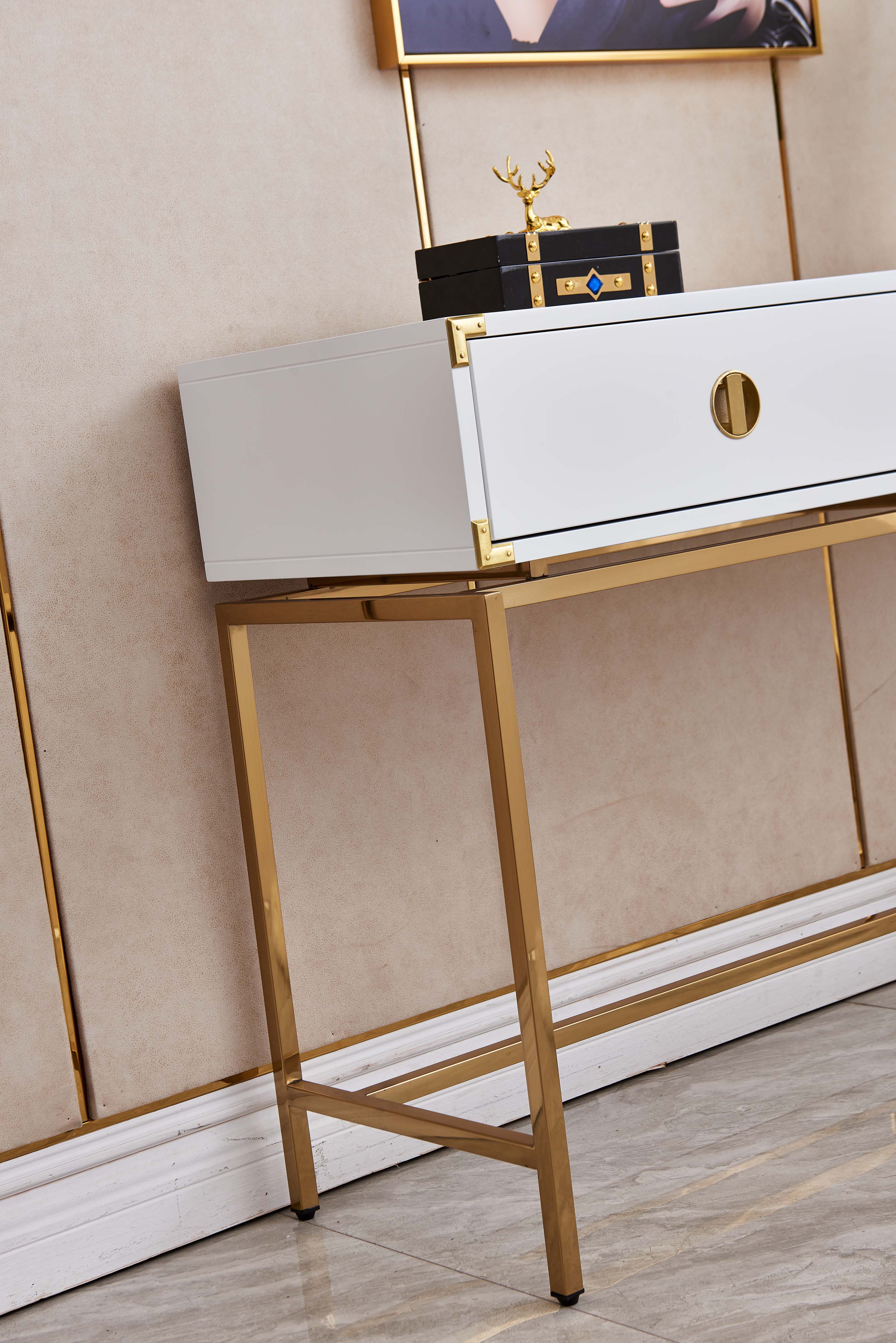 Sleek White MDF Console Table