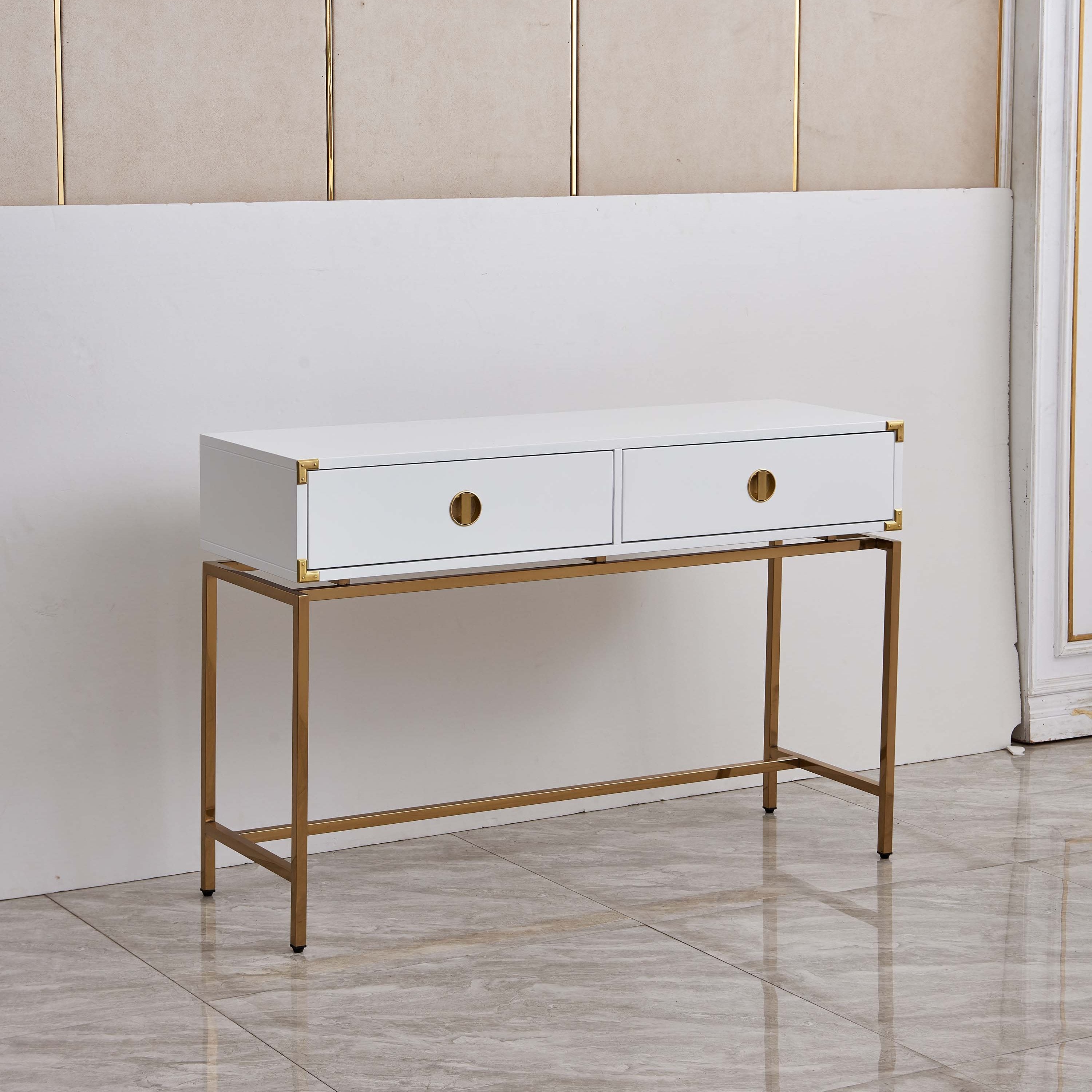 Sleek White MDF Console Table