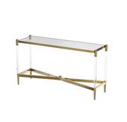 Console Table with Tempered Glass and Gold Finish