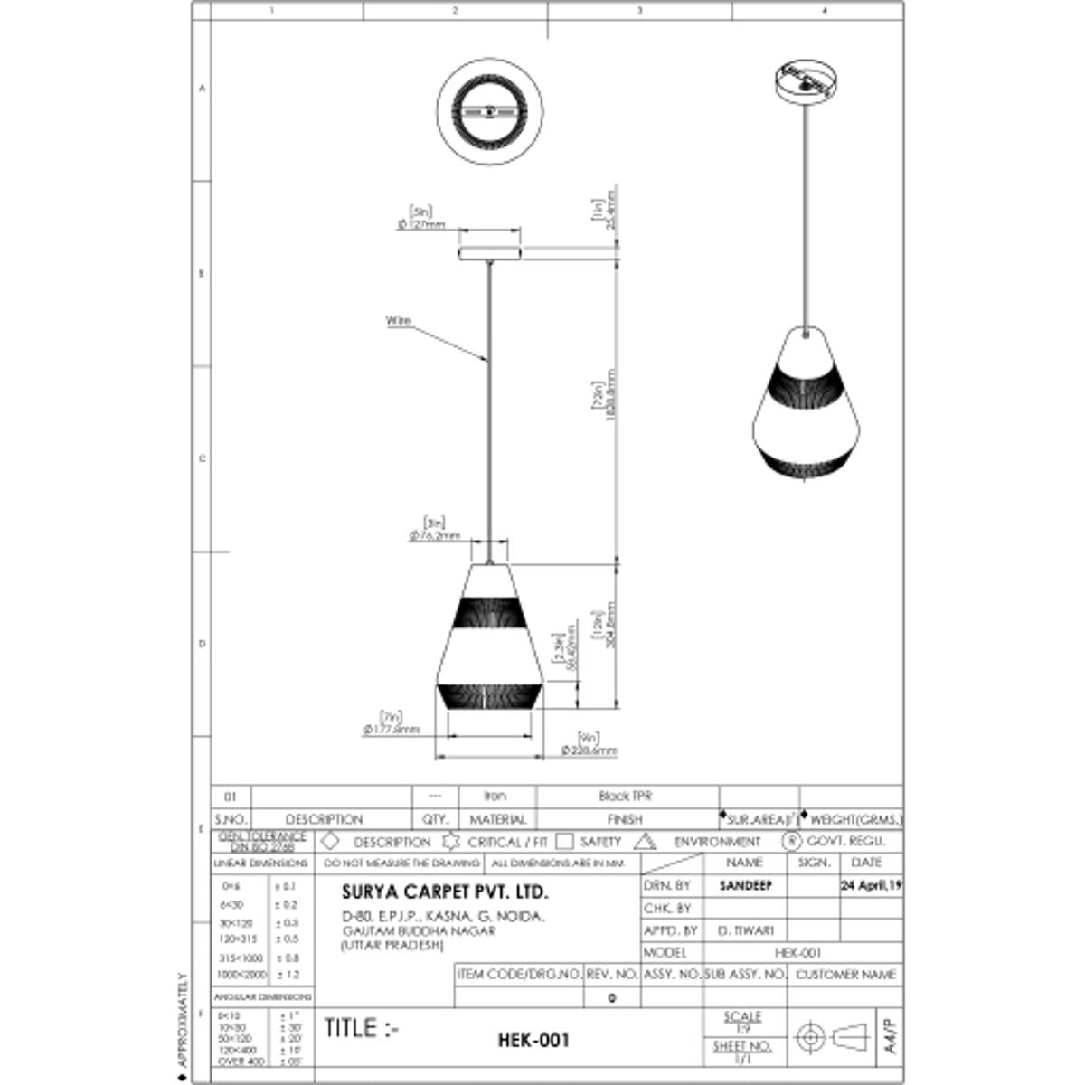 Surya Surya Henrik Ceiling Light | Meri Furniture