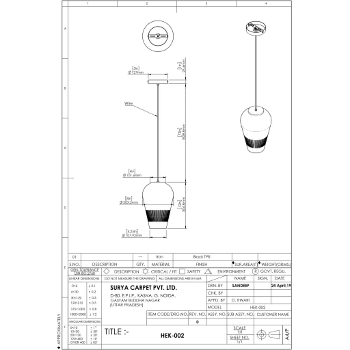 Surya Surya Henrik Ceiling Light | Meri Furniture