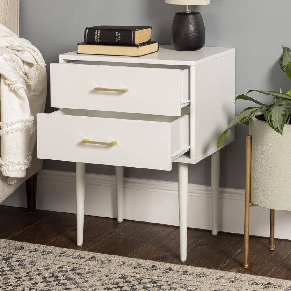 Olivia Modern Nightstand - White