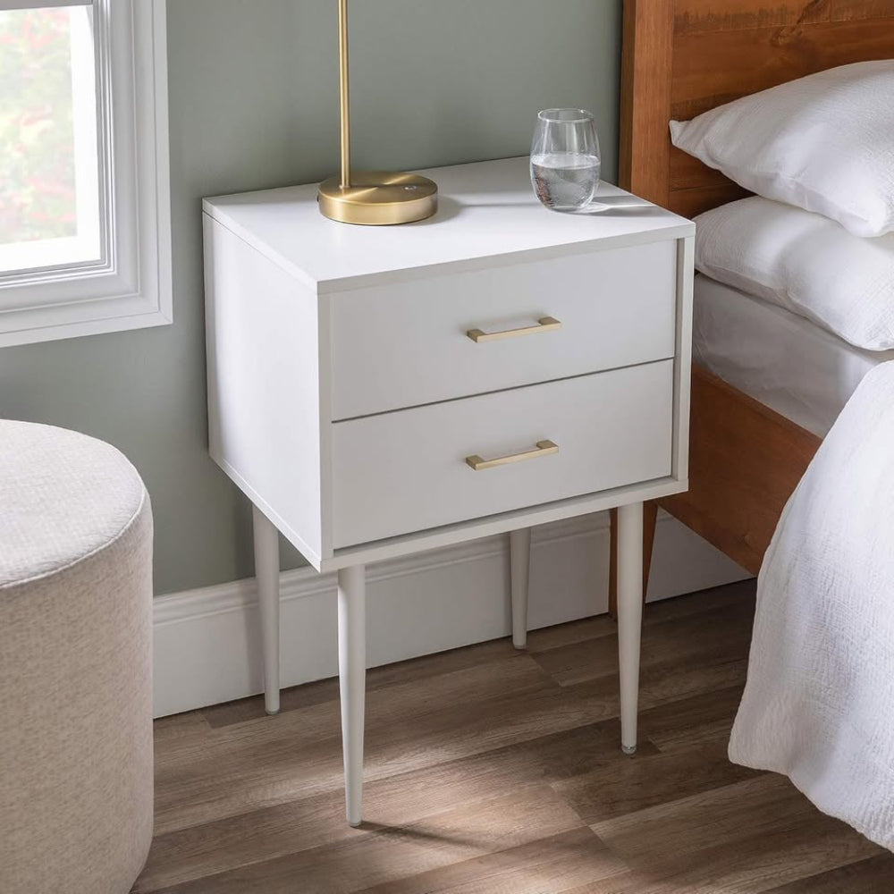 Olivia Modern Nightstand - White