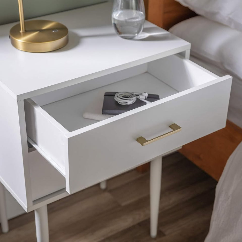 Olivia Modern Nightstand - White