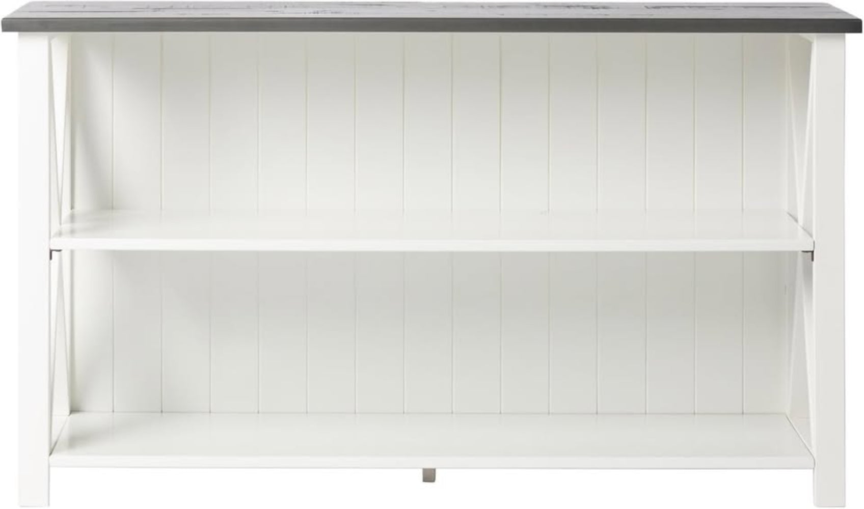 Lucas 52" Solid Wood Farmhouse Storage Console - White/Grey