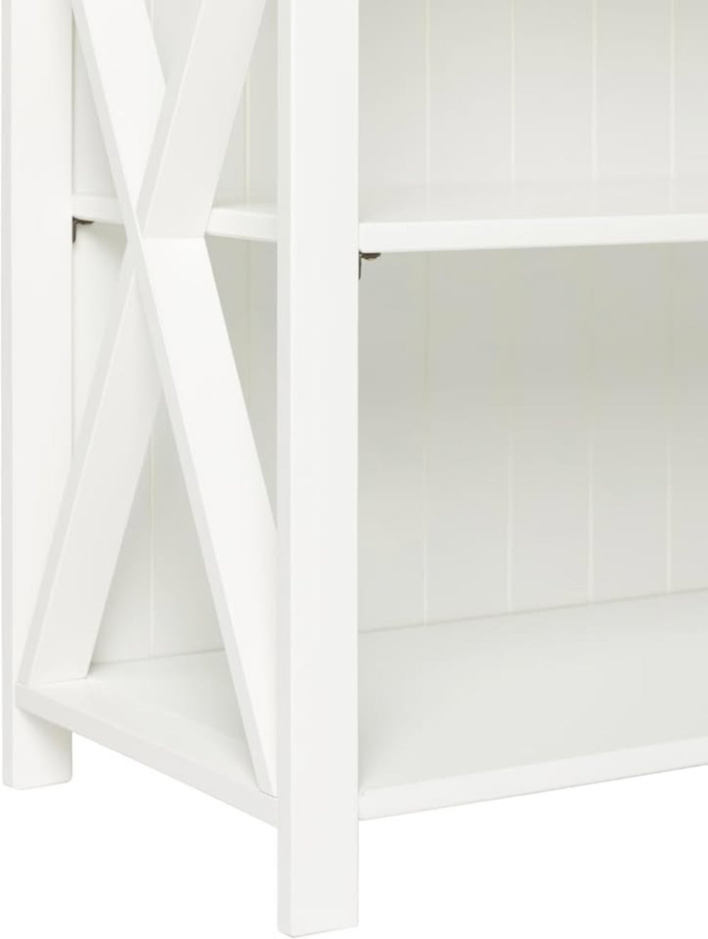 Lucas 52" Solid Wood Farmhouse Storage Console - White/Grey