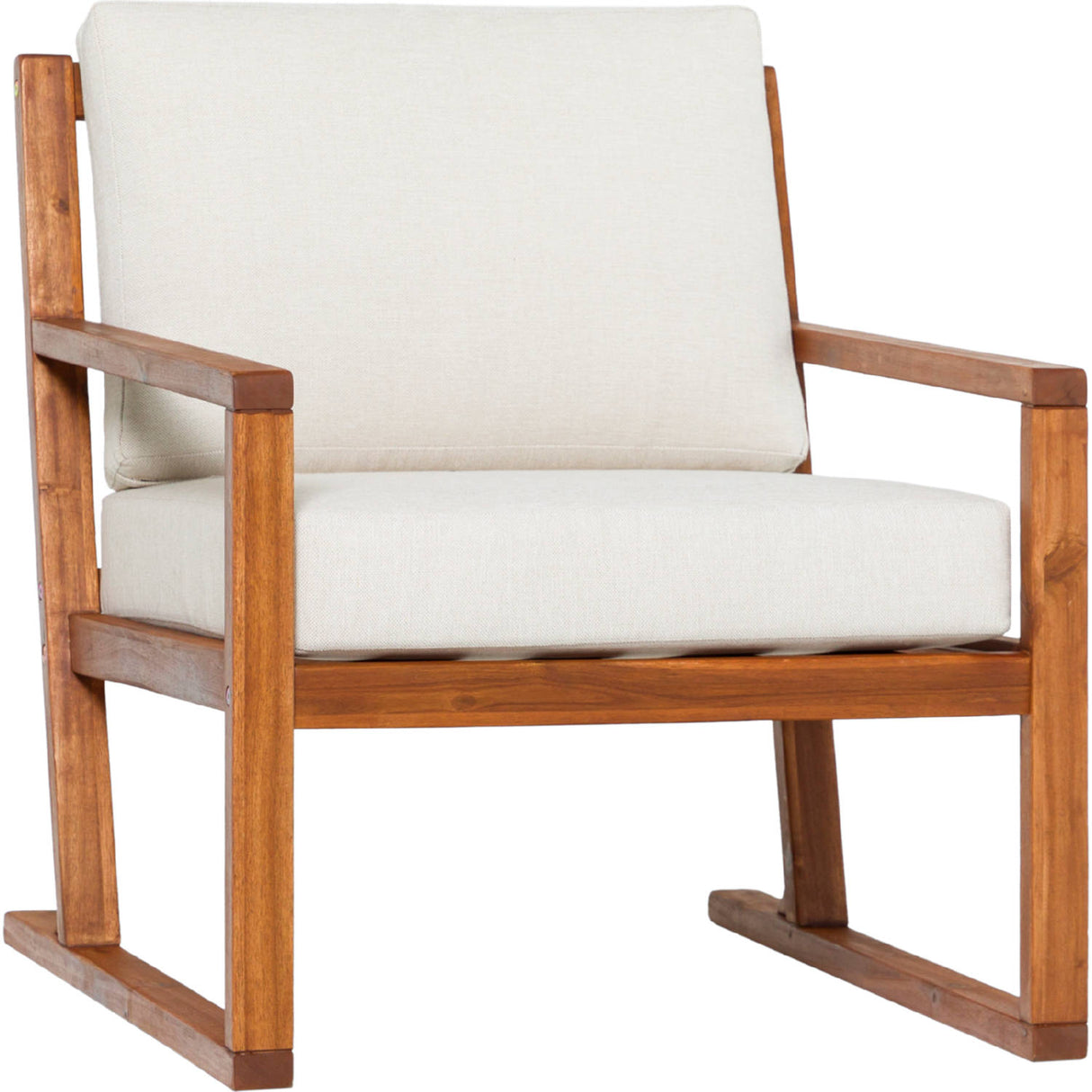 Modern Slat Back Wood Club Chair - Brown