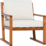 Modern Slat Back Wood Club Chair - Brown
