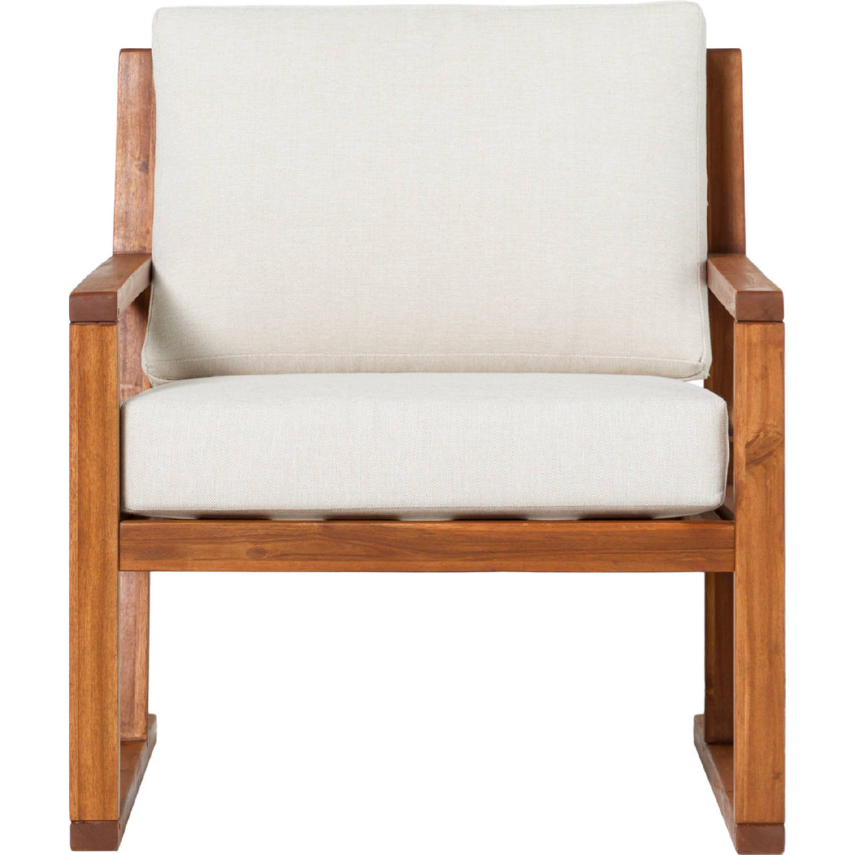 Modern Slat Back Wood Club Chair - Brown