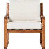 Modern Slat Back Wood Club Chair - Brown