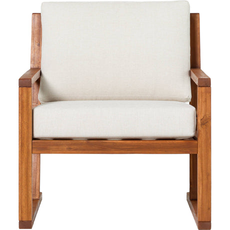 Modern Slat Back Wood Club Chair - Brown