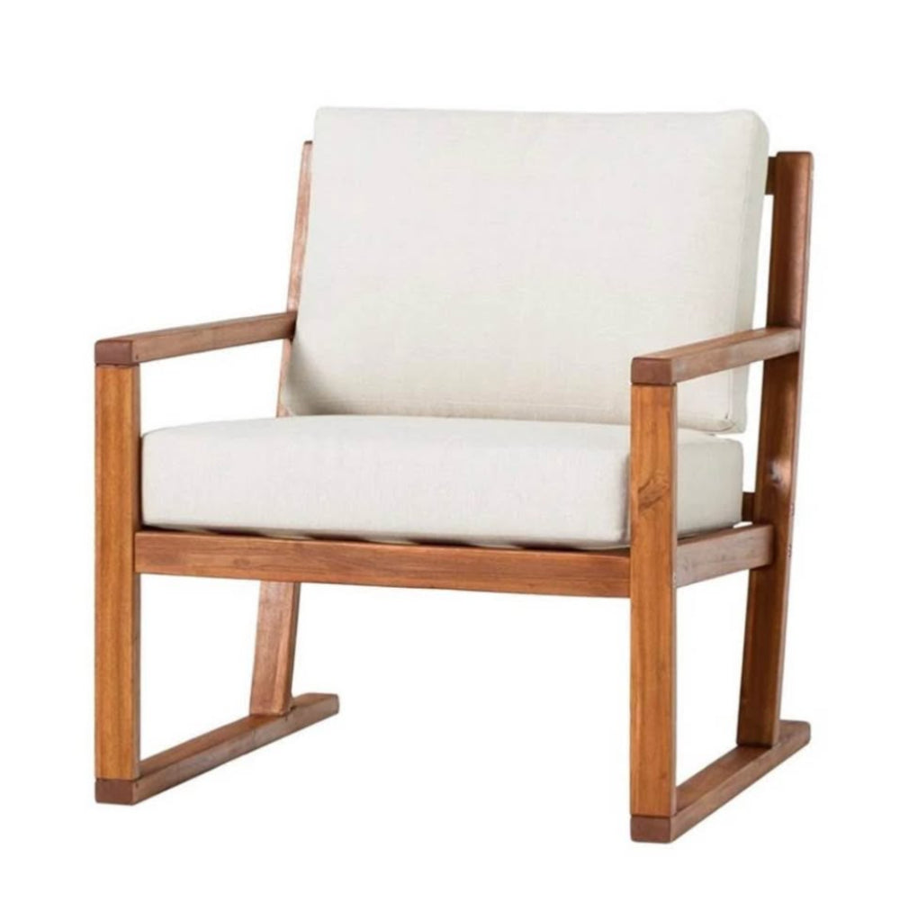 Modern Slat Back Wood Club Chair - Brown