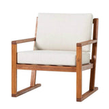 Modern Slat Back Wood Club Chair - Brown