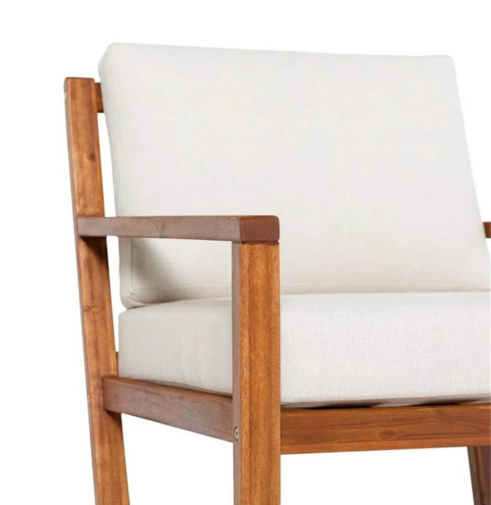 Modern Slat Back Wood Club Chair - Brown