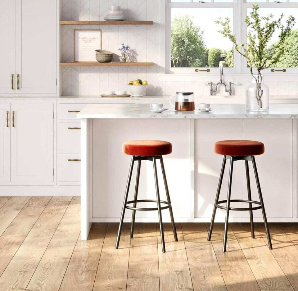 Swivel Seat Glam Bar Stool - 2pk - Rust