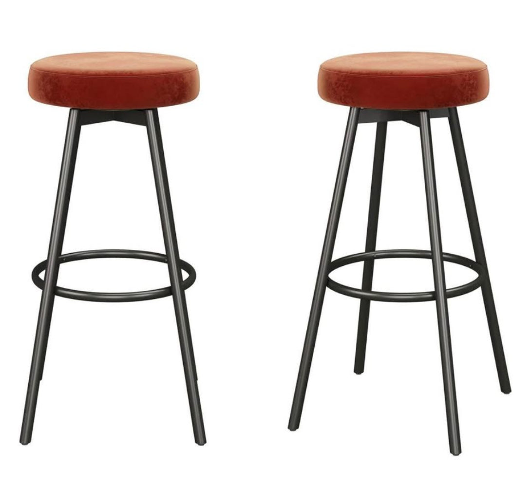 Swivel Seat Glam Bar Stool - 2pk - Rust