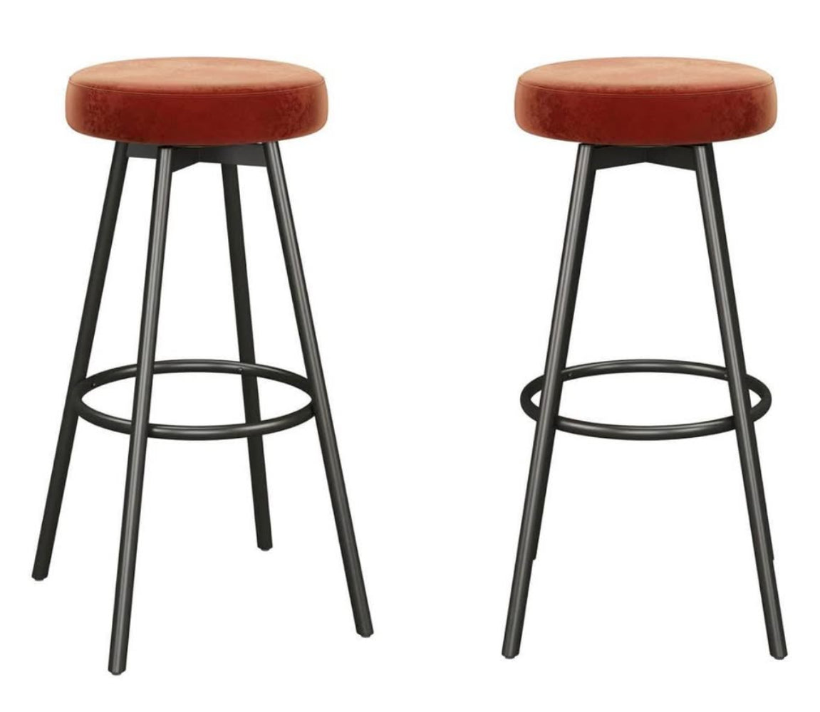 Swivel Seat Glam Bar Stool - 2pk - Rust