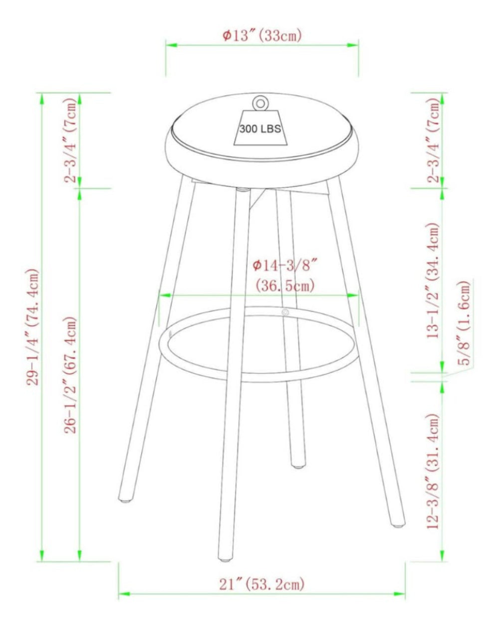 Swivel Seat Glam Bar Stool - 2pk - Rust