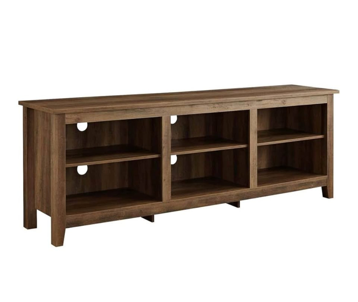 Essential 70" Rustic Wood TV Stand - Rustic Oak