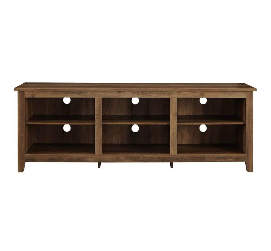 Essential 70" Rustic Wood TV Stand - Rustic Oak